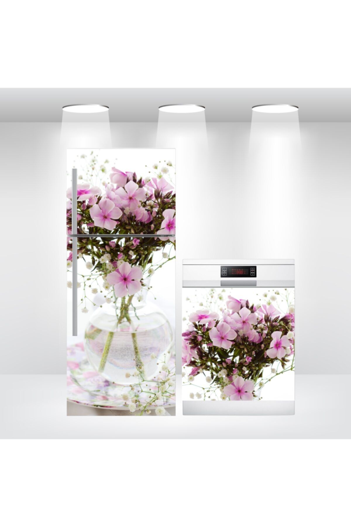 Bigaimaj Buzdolabı Ve Bulaşık Makinesi Kapak Folyo Kaplama Çiçek