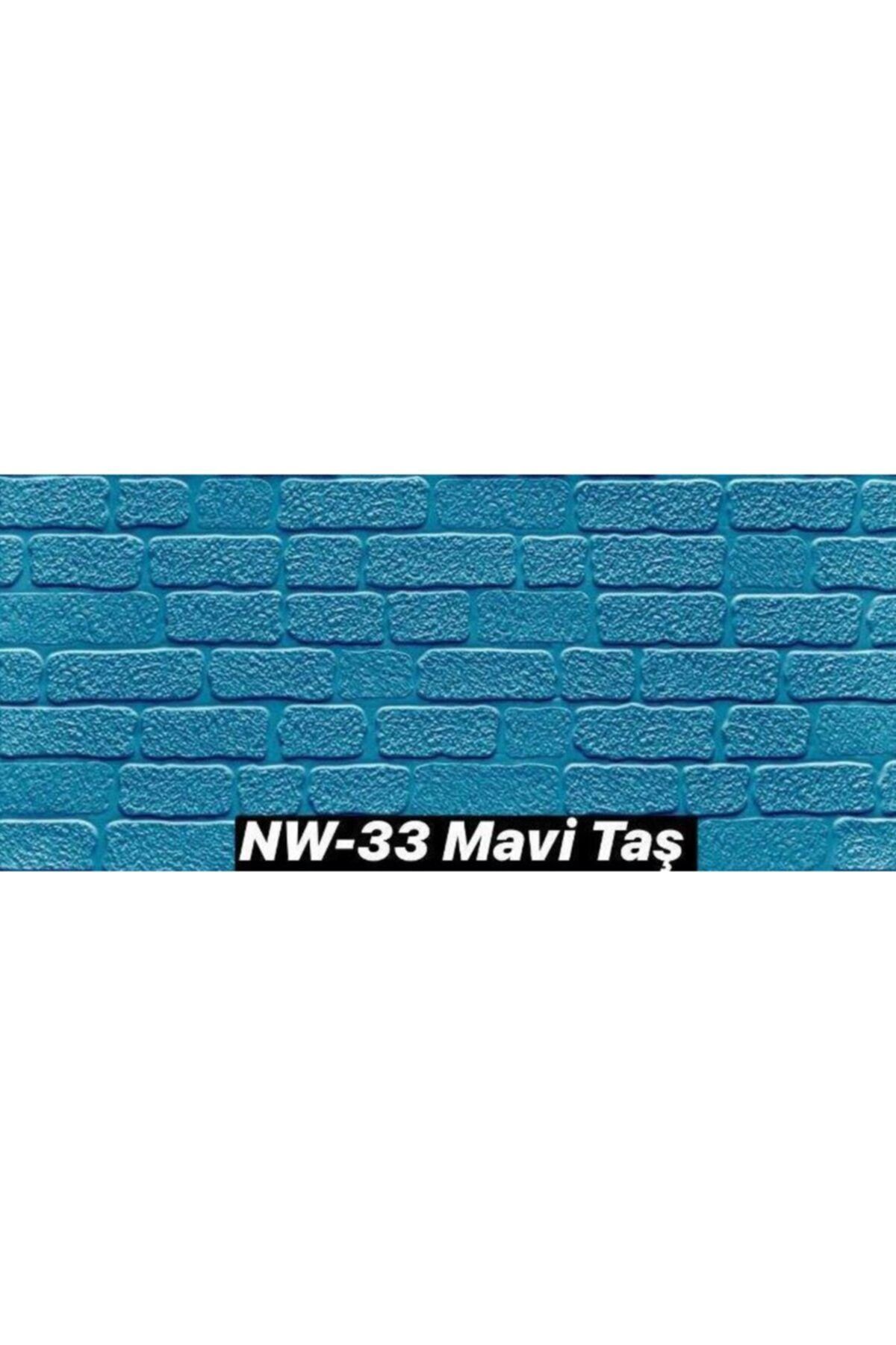 Renkli Duvarlar 70x23cm 0,16m2 Kendinden Yapışkanlı Duvar Paneli 3d Duvar Kaplama Nw33 6,5mm Mavi