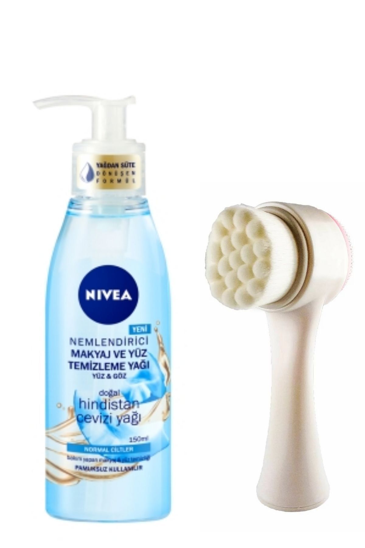 NIVEA Nemlendirici Makyaj Ve Yüz Temizleme Yağı Normal Ciltler 150 Ml Ve Fluweel Yüz Temizleme Fırçası