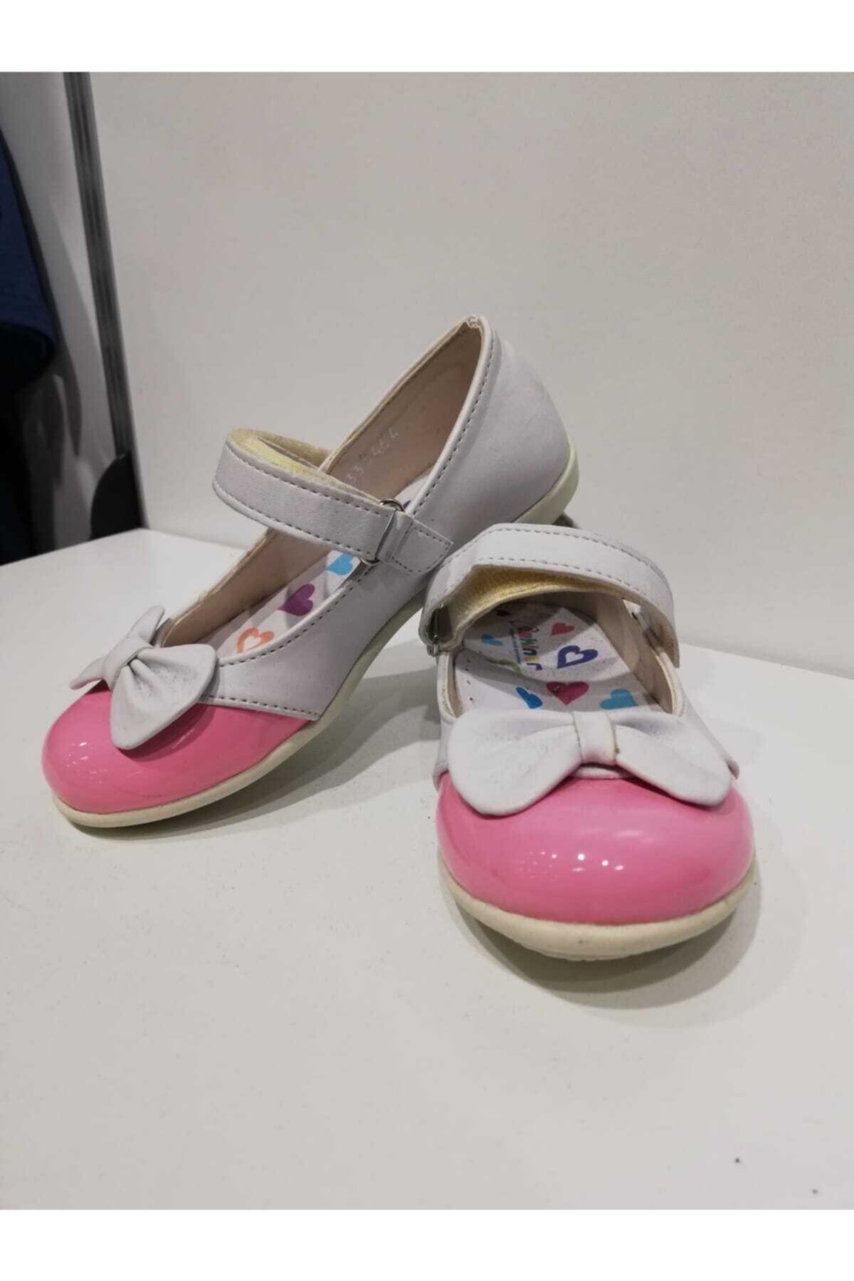 Koton Kız Çocuk Pembe ve Beyaz Kurdale Desenli Ayakkabısı