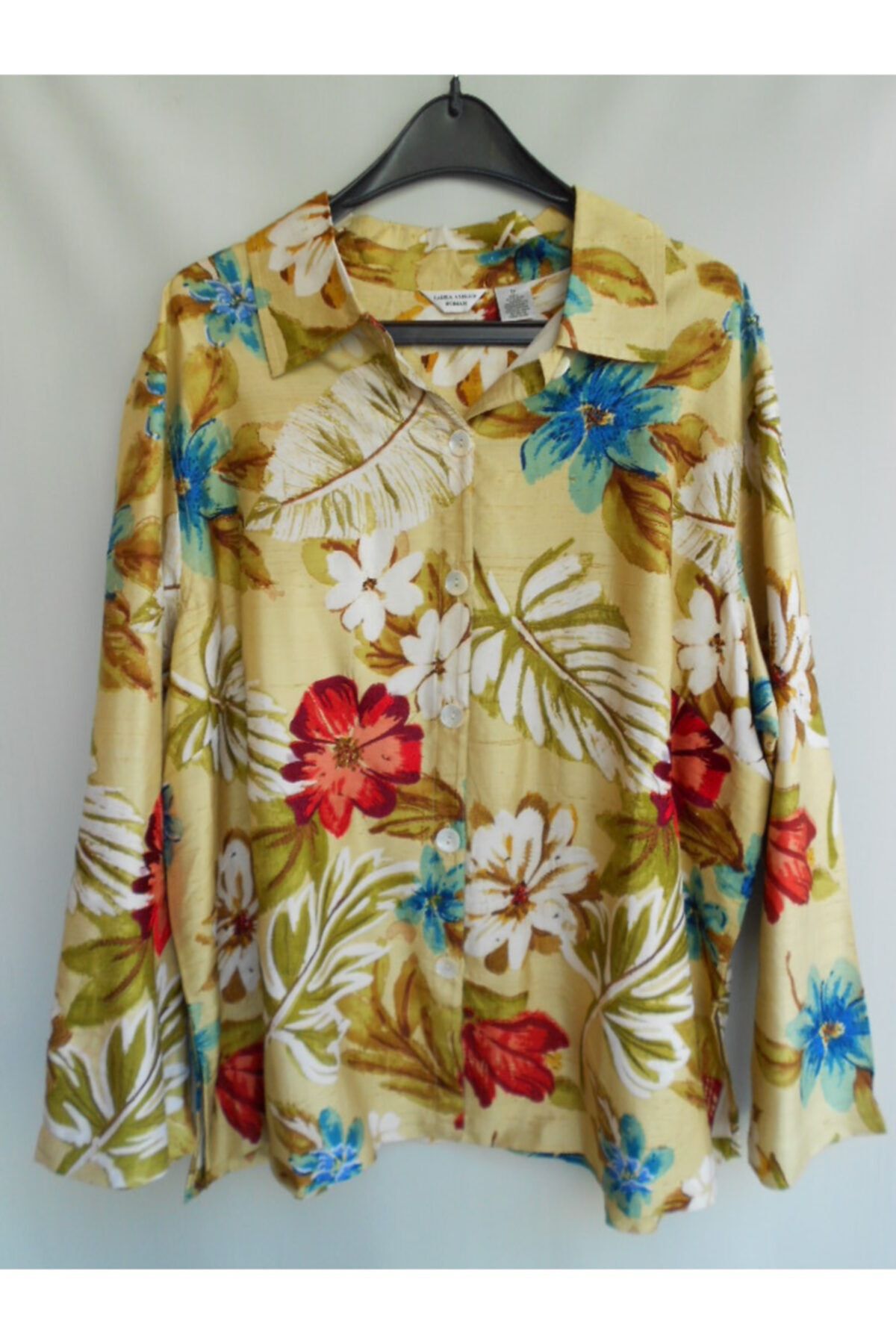 Laura Ashley Kadın Bej Otantik Ipek  Çiçek Desenli Ceket