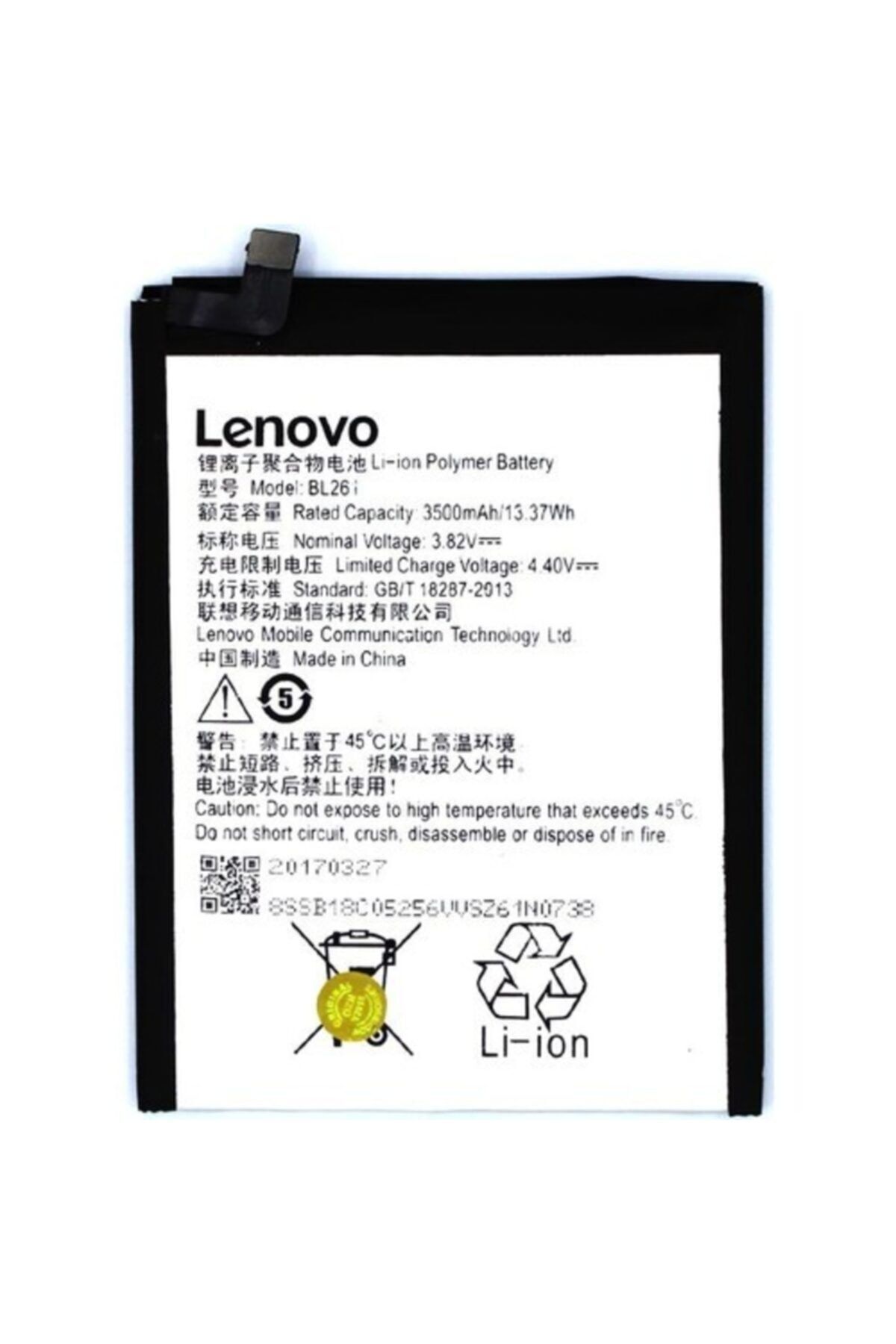 LENOVO K5 Note Batarya Pil