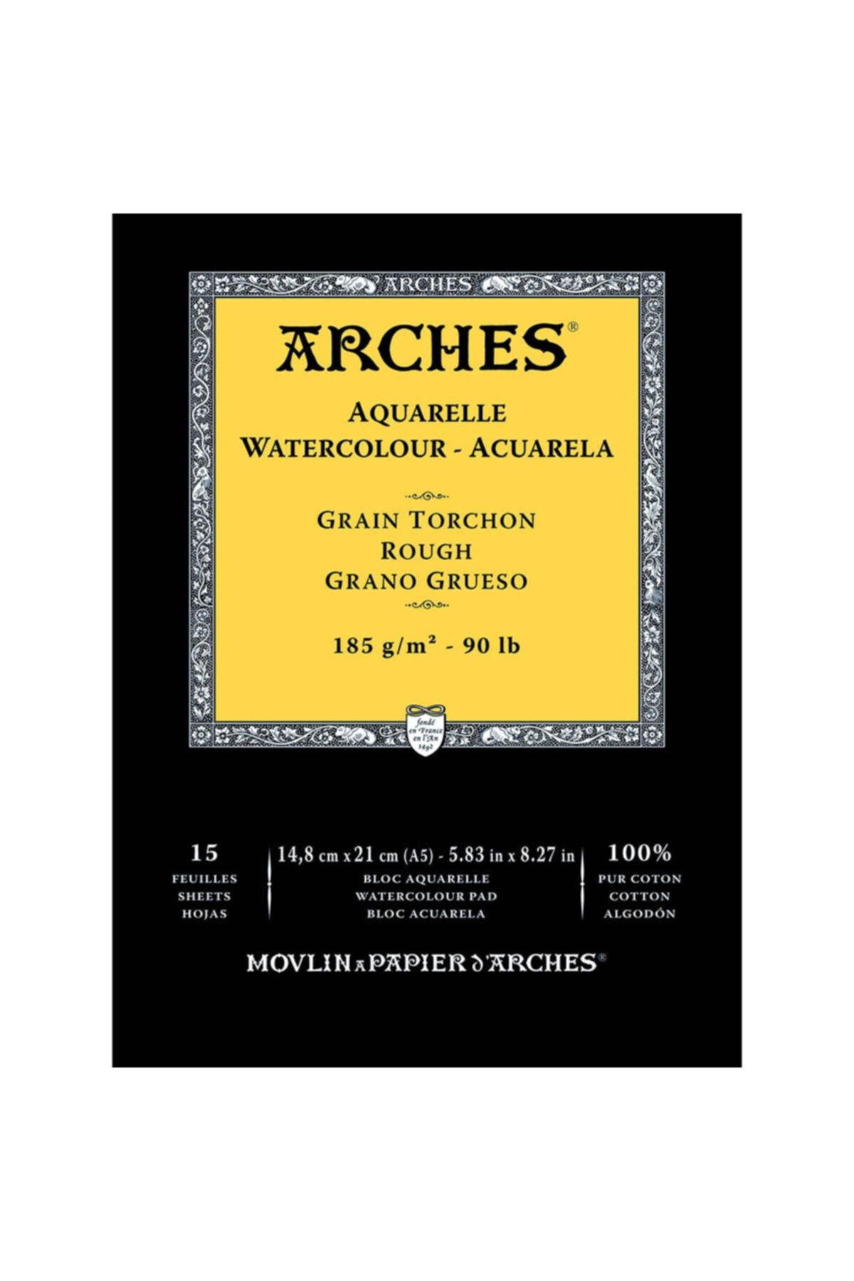 Arches Suluboya Defteri Blok Rough - Kalın Doku 185 Gr. 15x21 Cm. 15 Yaprak