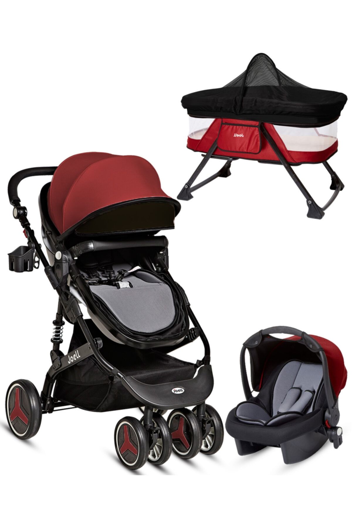 Baby Home Joell Jb-860 Travel Sistem Bebek Arabası Puset Ve Anne Yanı Bebek Sepeti Sepet Beşik