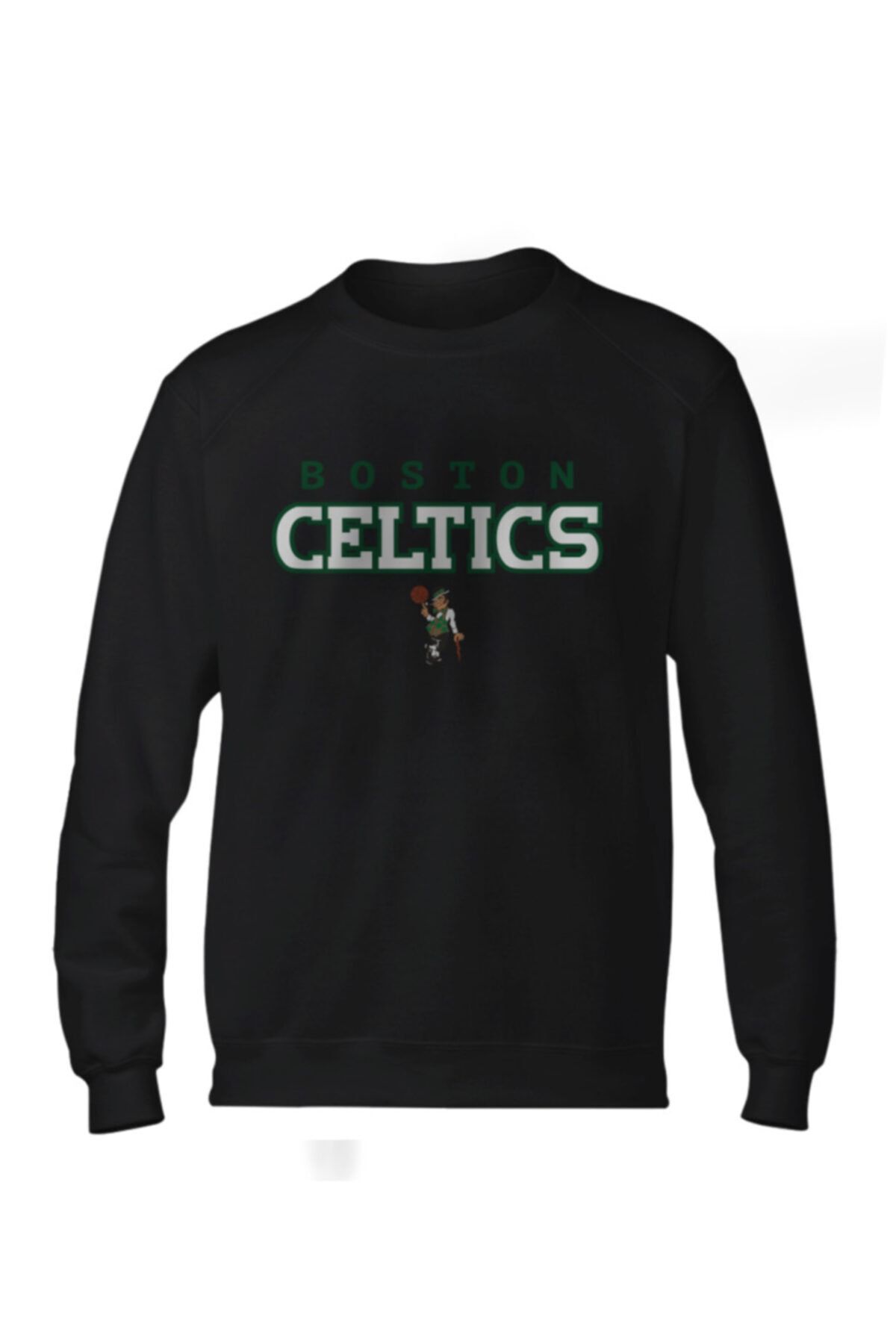 Fanatico Unisex Siyah Boston Celtics Baskılı Sweatshirt