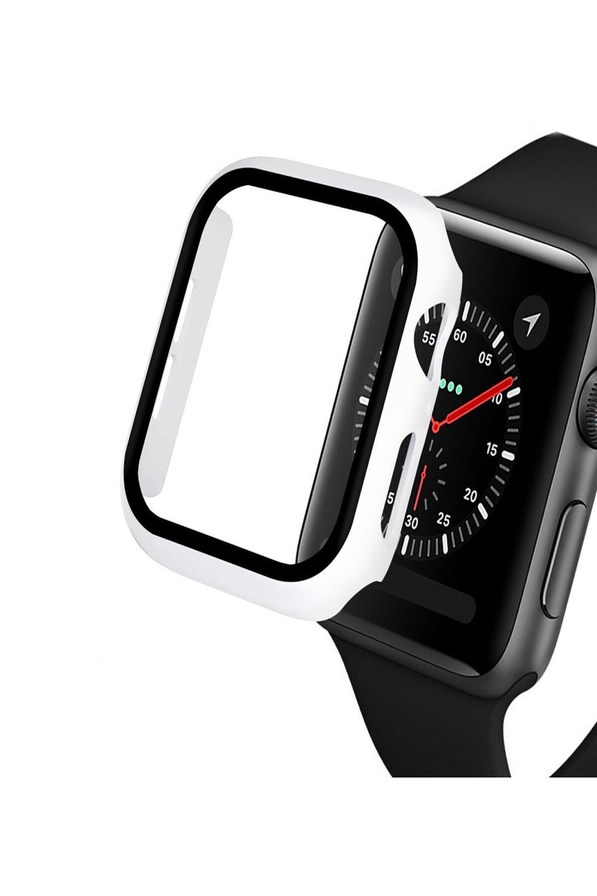 TahTicMer Apple Watch 40mm Tpu Çerçeveli Ekran Koruyuculu Ön Çerçeve Kılıf Hediyeli