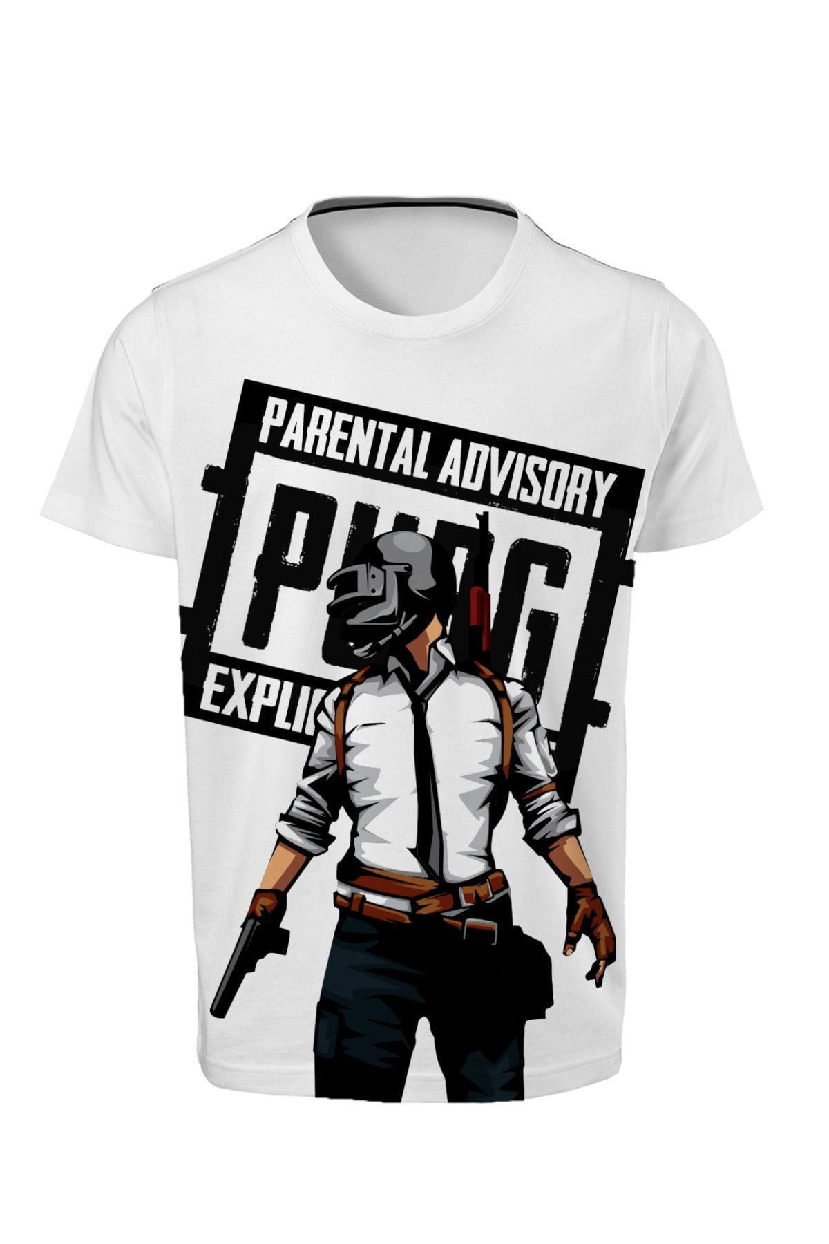 ACR Giyim Pubg - Paec - Dijital Baskılı Beyaz Unisex T-shirt K-01
