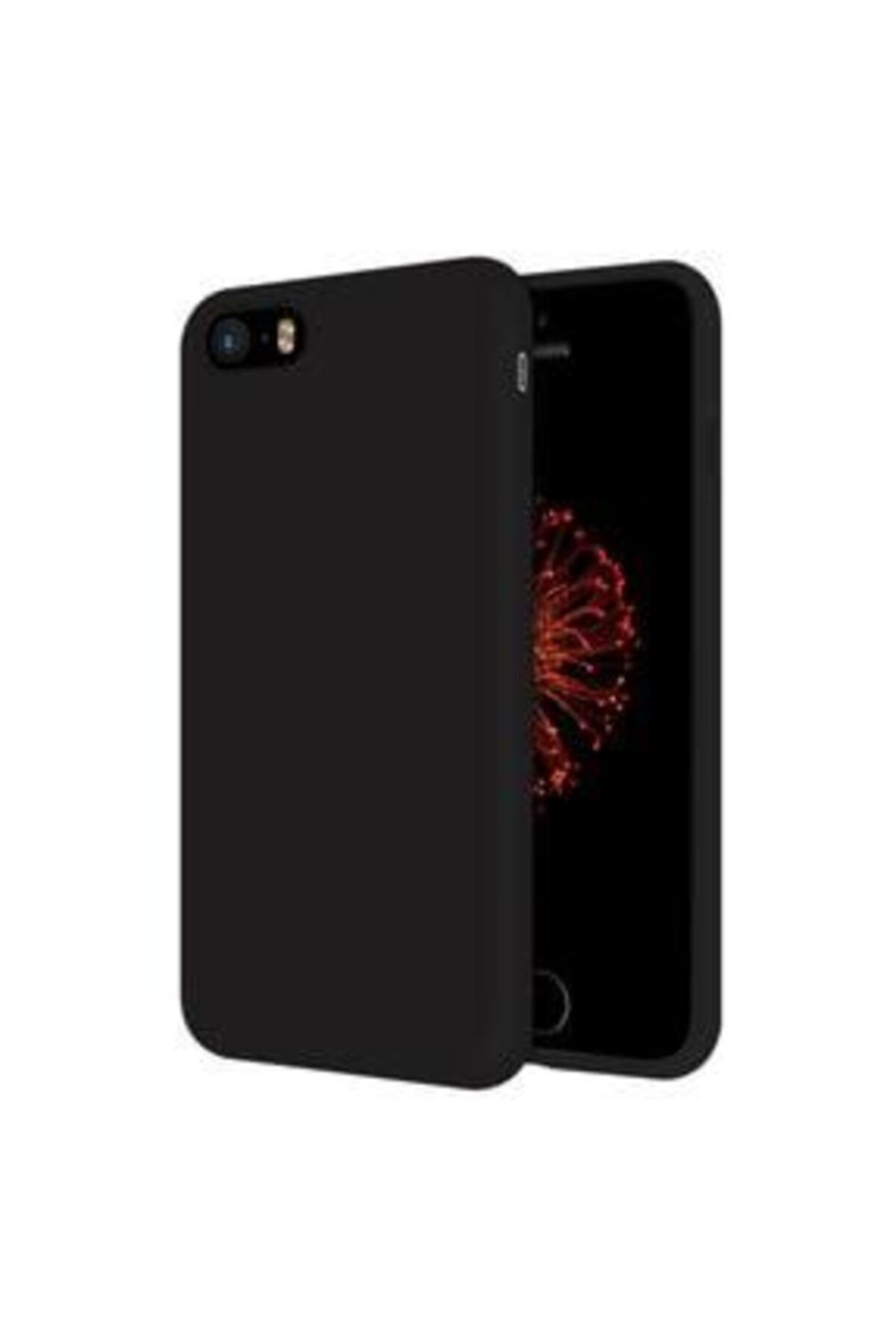 E TicaShop Apple Iphone 5 / 5s Kılıf Içi Kadife Lansman Silikon Kılıf - Siyah