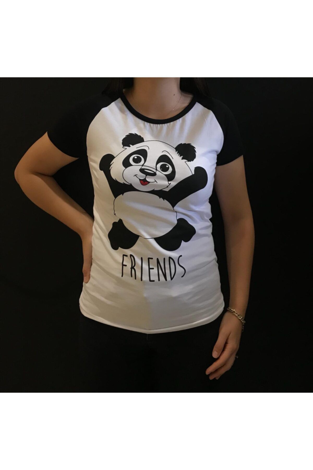 Panda Lı Friends Baskılı T-shirt