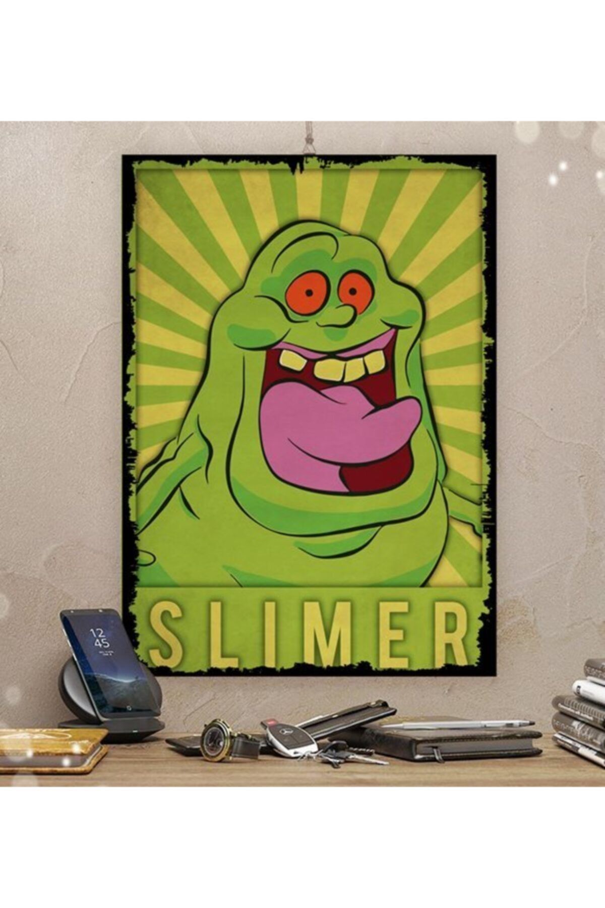Tontilika Hediyelik Dekoratif Ghostbusters Slimer Tasarım Ahşap Tablo 21 x 30 cm 8 mm