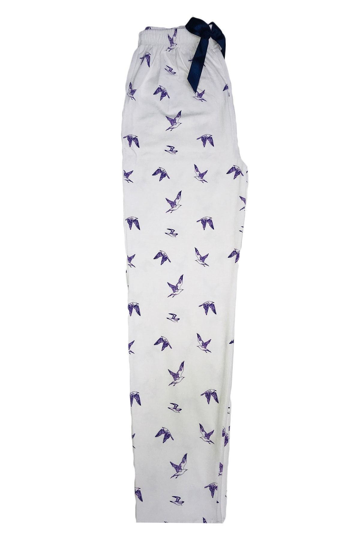 Yağmur Tekstil 1. Kalite %100 Pamuk Beyaz Kadın Tek Alt Pijama Altı