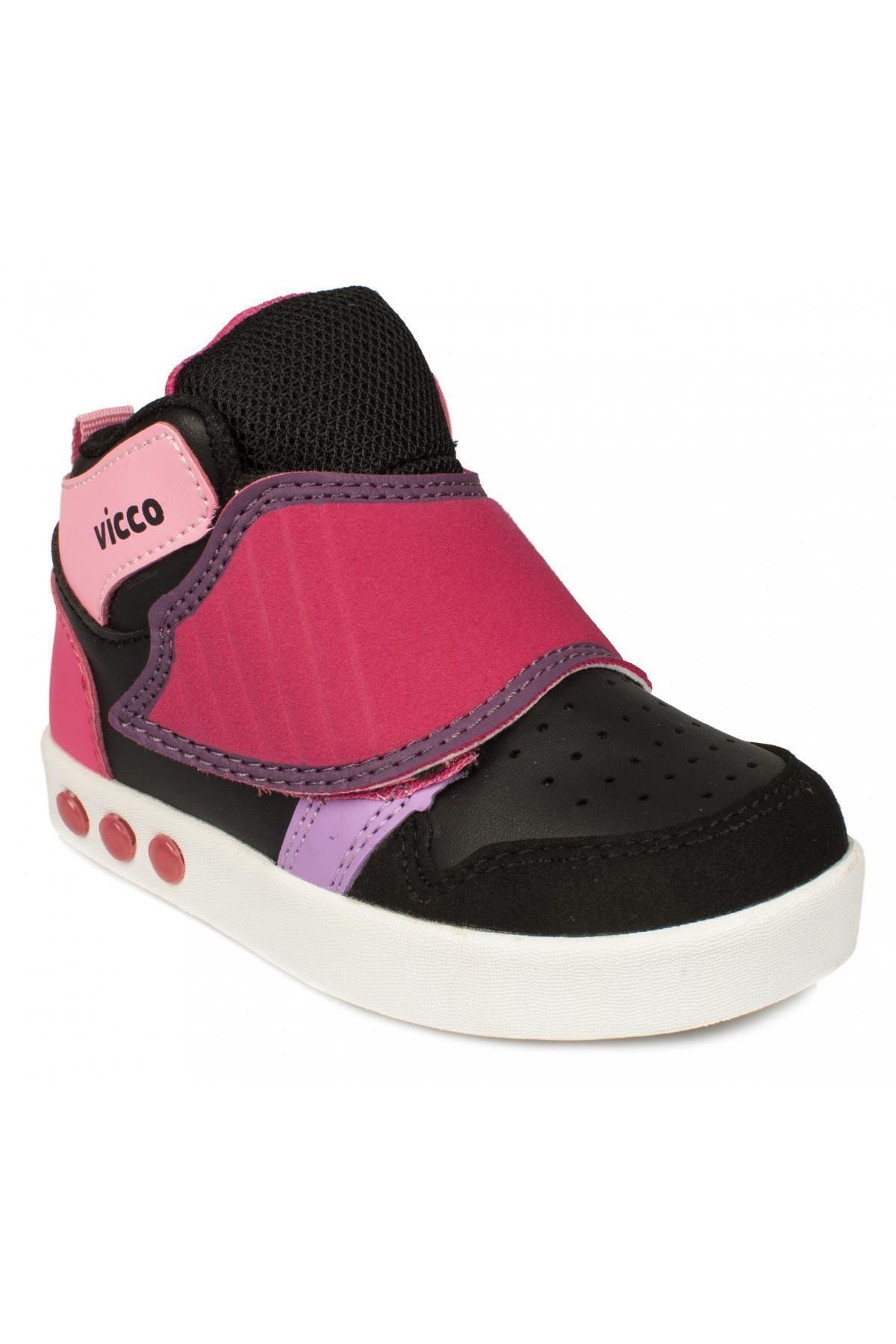 Vicco Kız Çocuk Siyah-Pembe  313.e20k.100 Ilk Adım Işıklı Spor Ayakkabı