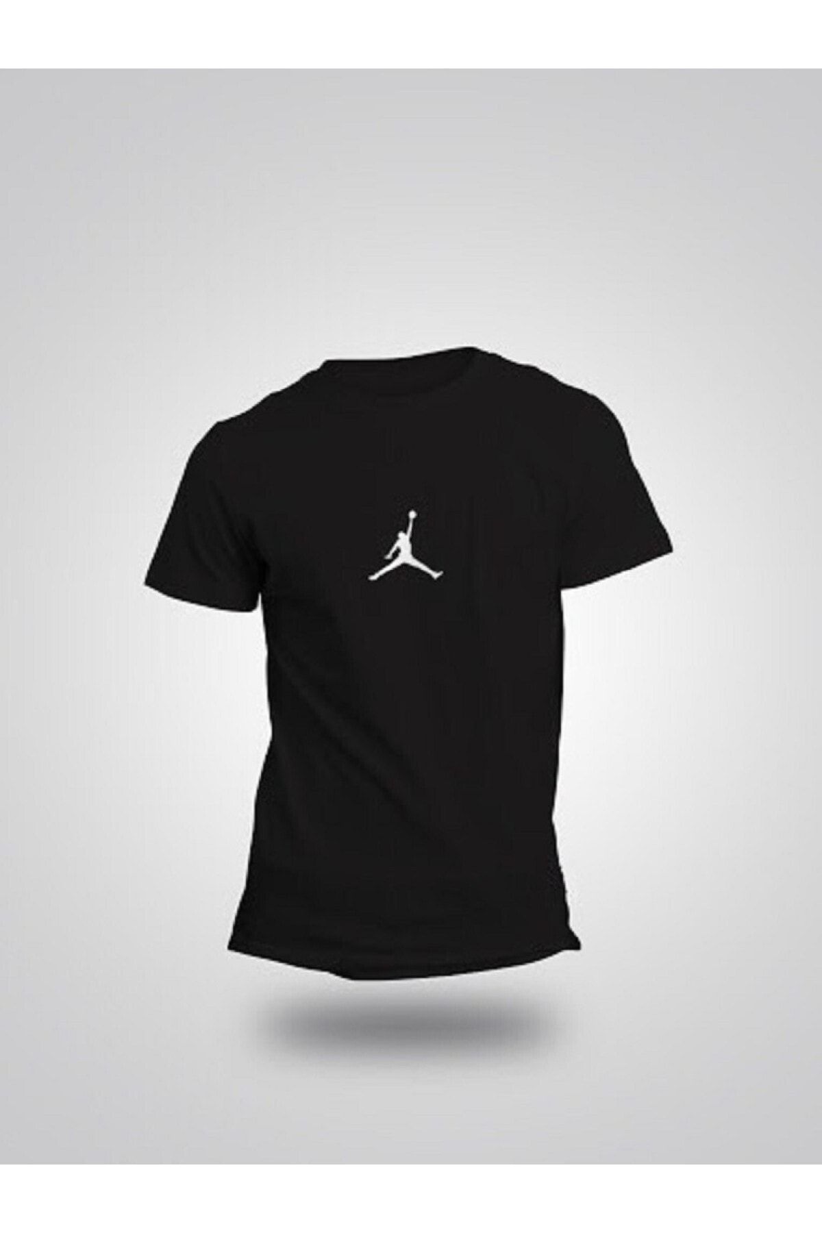 OkeanoX Erkek Siyah Nba Jordan Mini Logo Pamuklu  T-Shirt