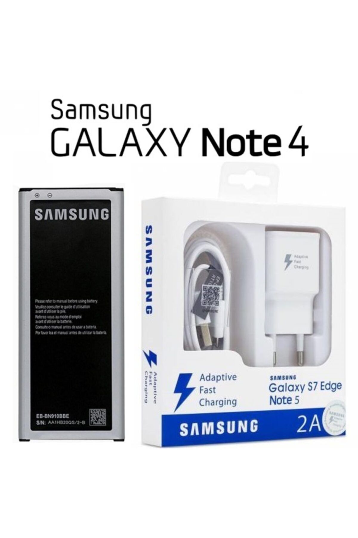Samsung Galaxy Note 4 N910 Batarya Pil + Hızlı Şarj Aleti Cihazı (jokergsm)
