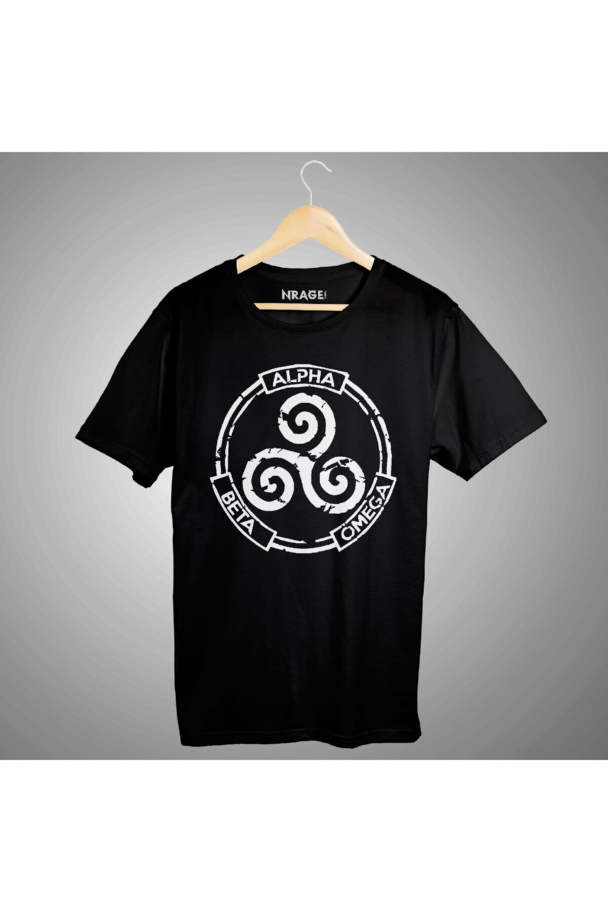 nrage Unisex Teen Wolf Alpha Beta Omega Siyah Tişört