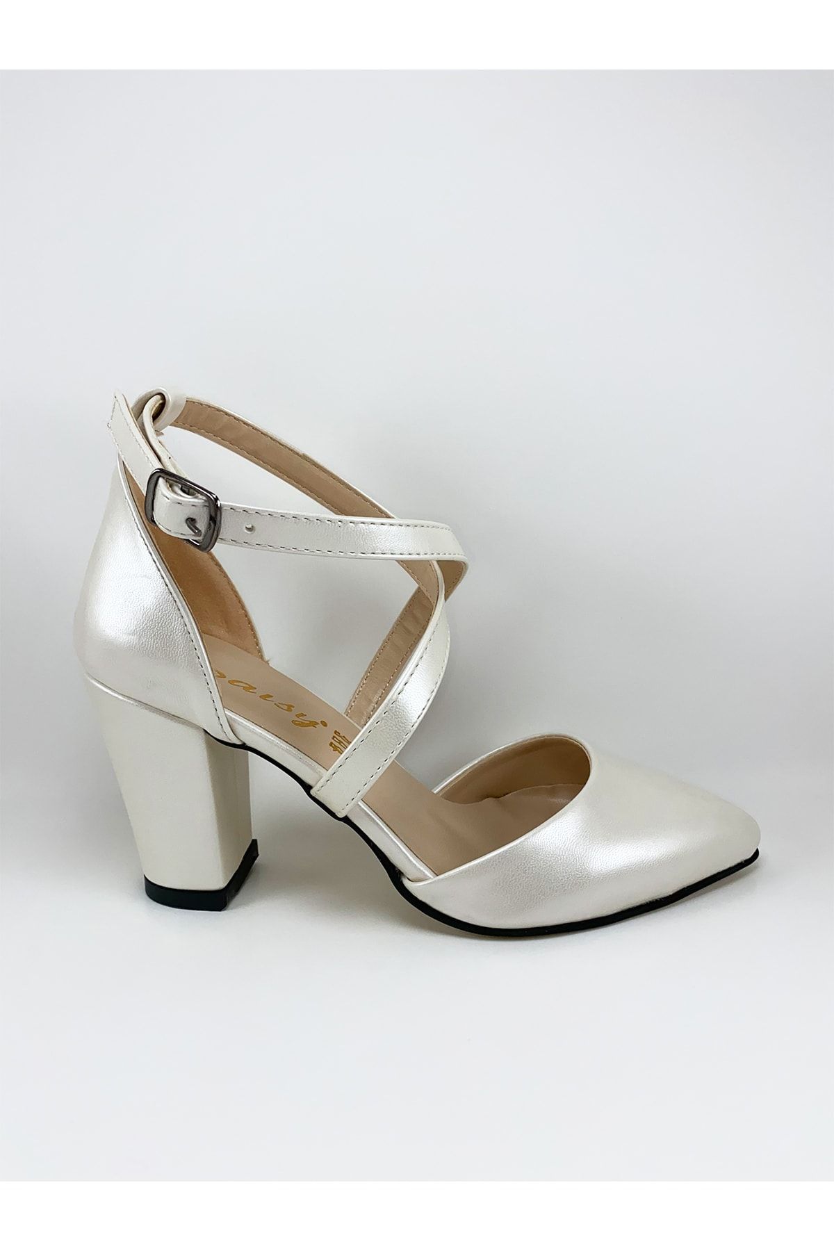 Daisy Kadın Beyaz Çapraz Bantlı Stiletto Topuklu Ayakkabı