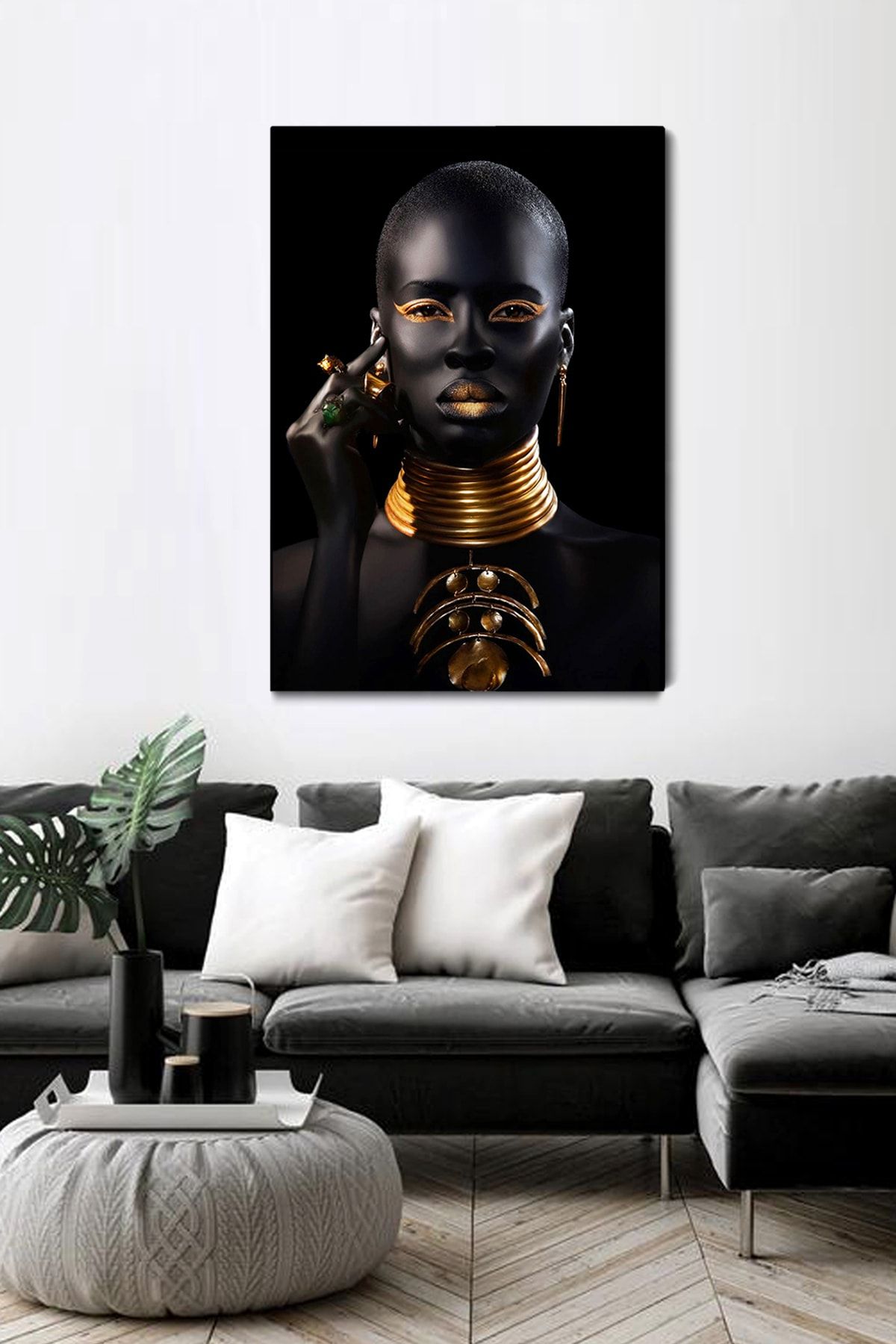 ColorVision Black Gold Women Kanvas Tablo 50x70 Cm