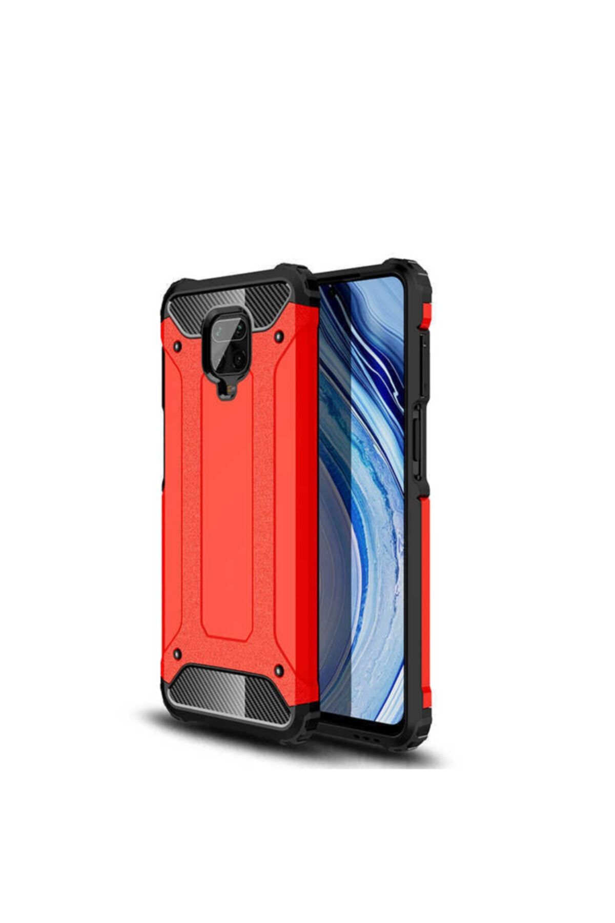 Telefon Aksesuarları Xiaomi Redmi Note 9s/9 Pro Zırh Kılıf Kırmızı