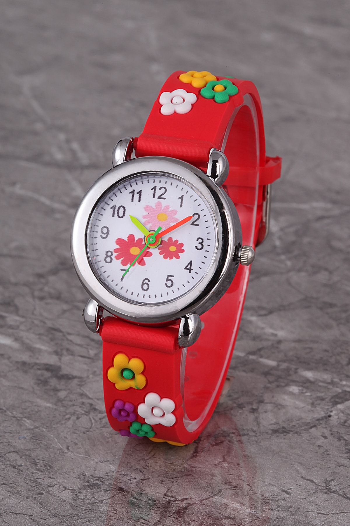 Polo55 Plcs002r02 Çocuk Saat Kırmızı Çiçek Karekterli Çocuk Saati