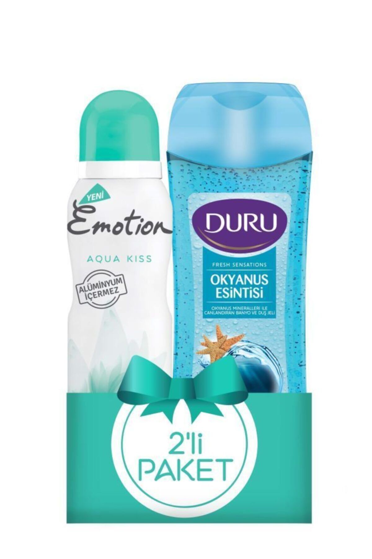 Emotion Deodorant Aqua Kiss 150ml +duru Duş Jeli Okyanus Esintisi 250ml