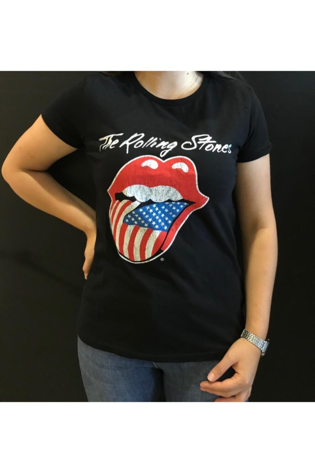 Panda Kadın The Rolling Stones Baskılı T-shirt
