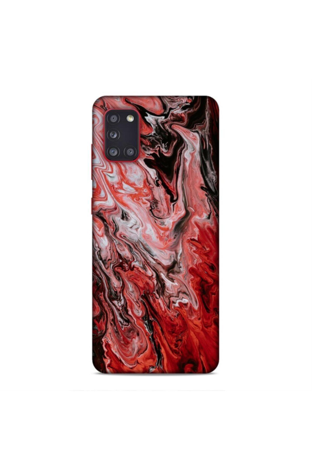 Pickcase Samsung Galaxy A31 Kılıf Desenli Arka Kapak Kızıl Tablo
