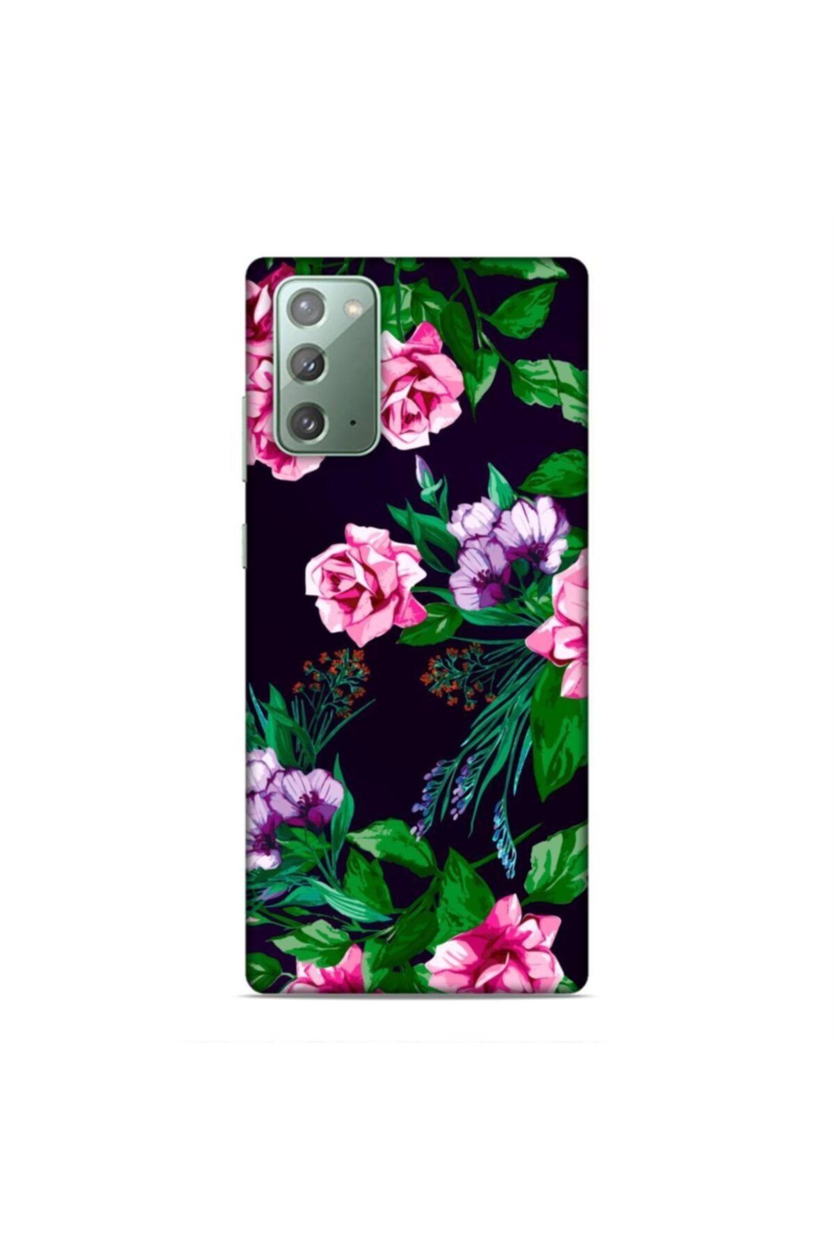 Pickcase Samsung Galaxy Note 20 Kılıf Desenli Arka Kapak Pembe Çiçekler