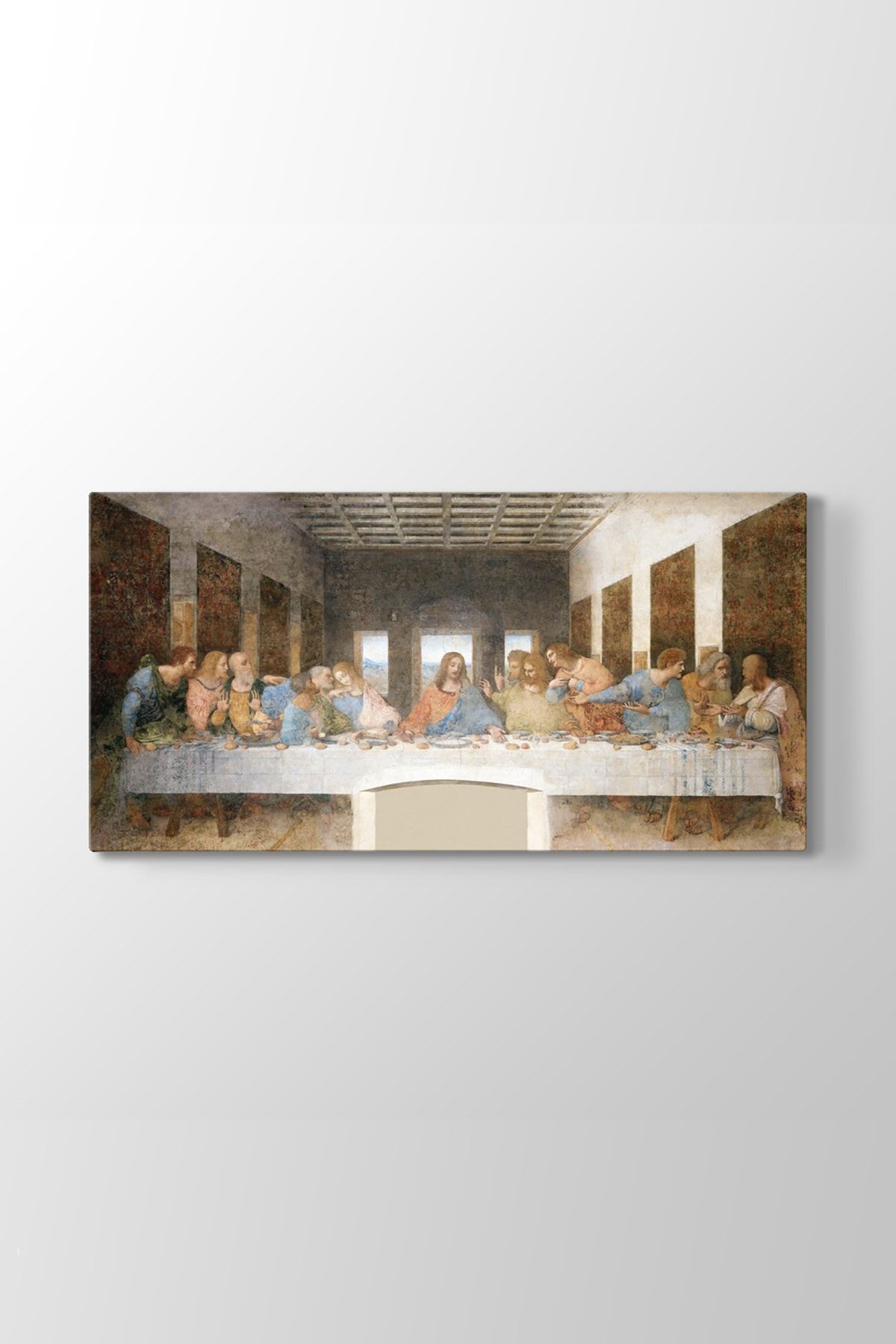 TabloShop Leonardo da Vinci - Son Akşam Yemeği Tablosu (Model 5) - (ÖLÇÜSÜ 140x70 cm)