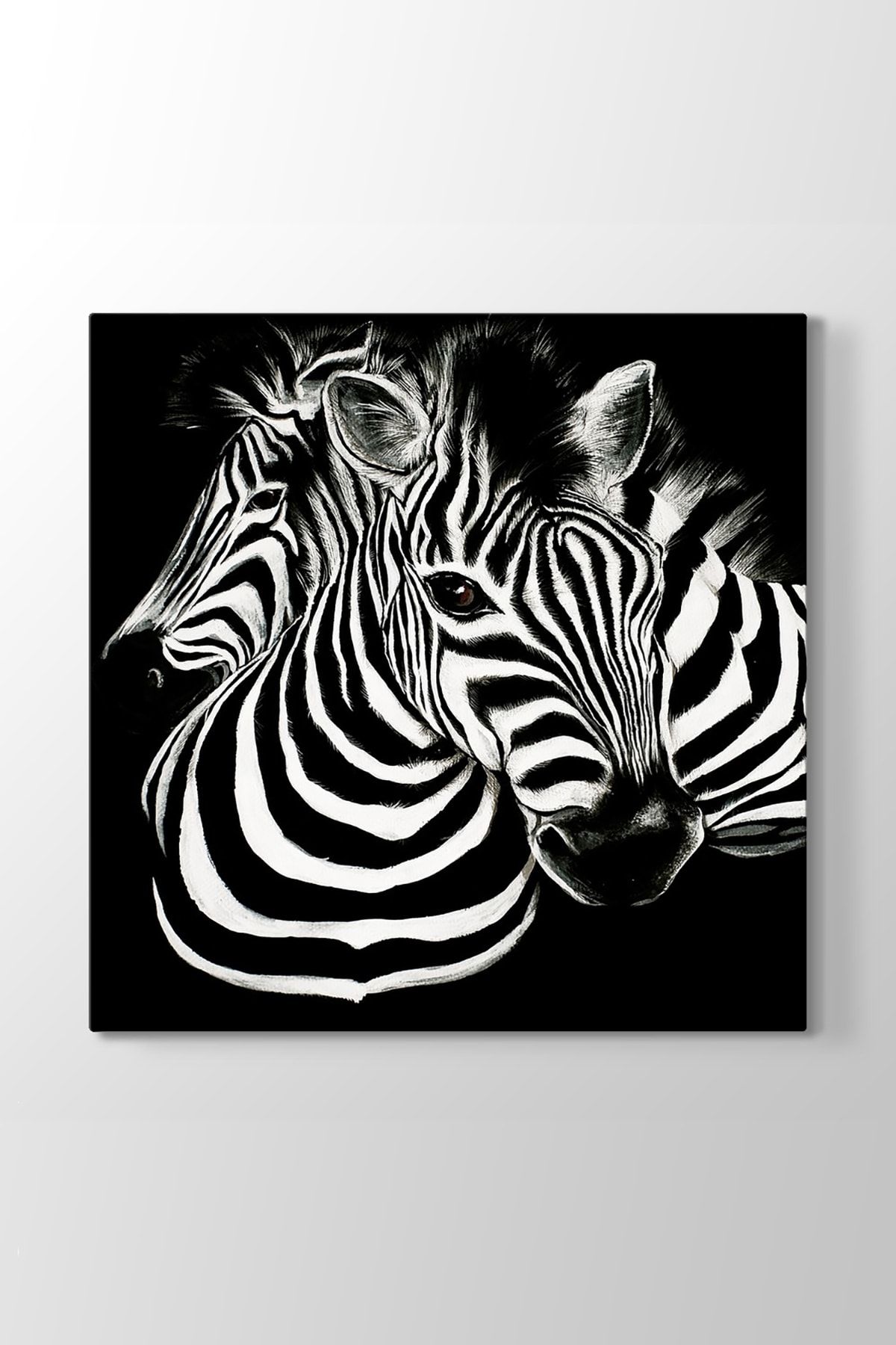 TabloShop Siyah Beyaz Zebra Tablosu (Model 3) - (ÖLÇÜSÜ 60x60 cm)