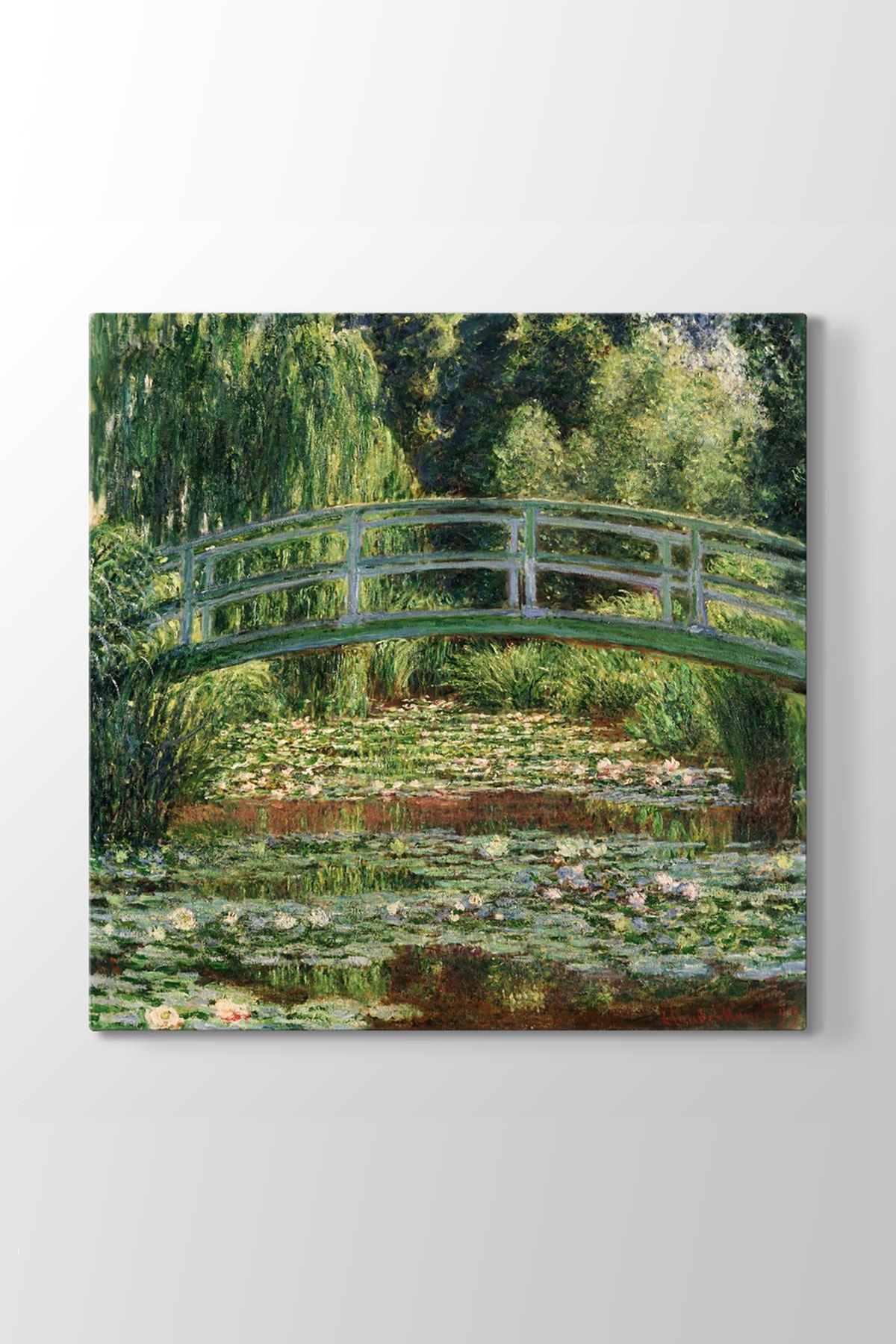 TabloShop Claude Monet - Japanese Footbridge Tablosu (Model 3) - (ÖLÇÜSÜ 100 x 100 cm)