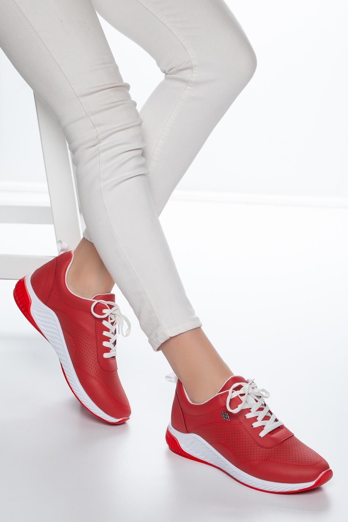 Muggo Kadın Kırmızı Günlük Spor Ayakkabı Rymw611