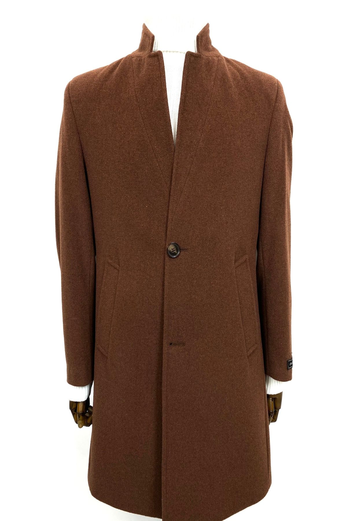 ŞAN GİYİM Erkek Kaşmir Tarçın Açık Yaka Kısa Palto 8751