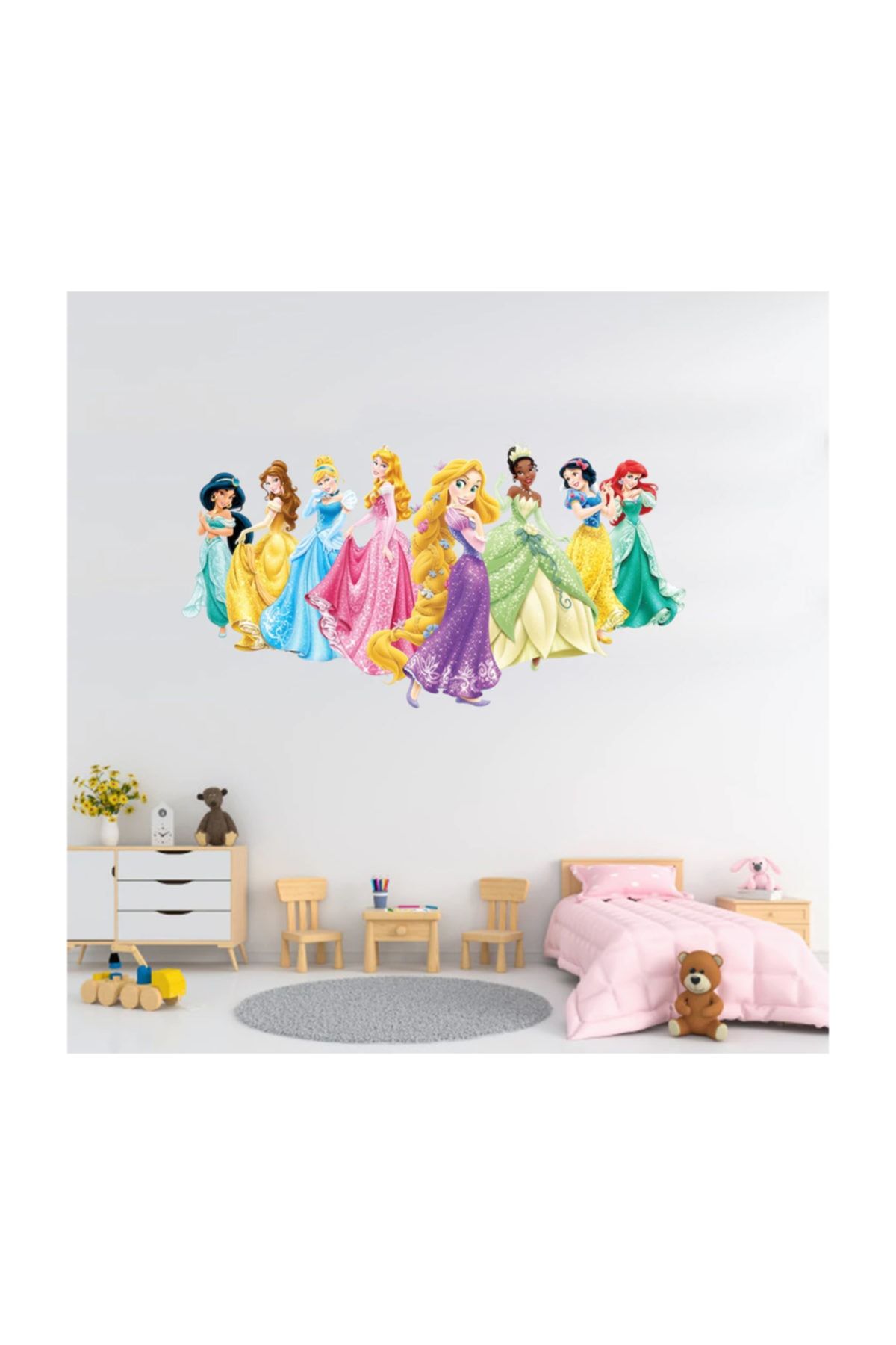 KT Decor Kız Çocuk Disney Prensesler  Duvar Sticker