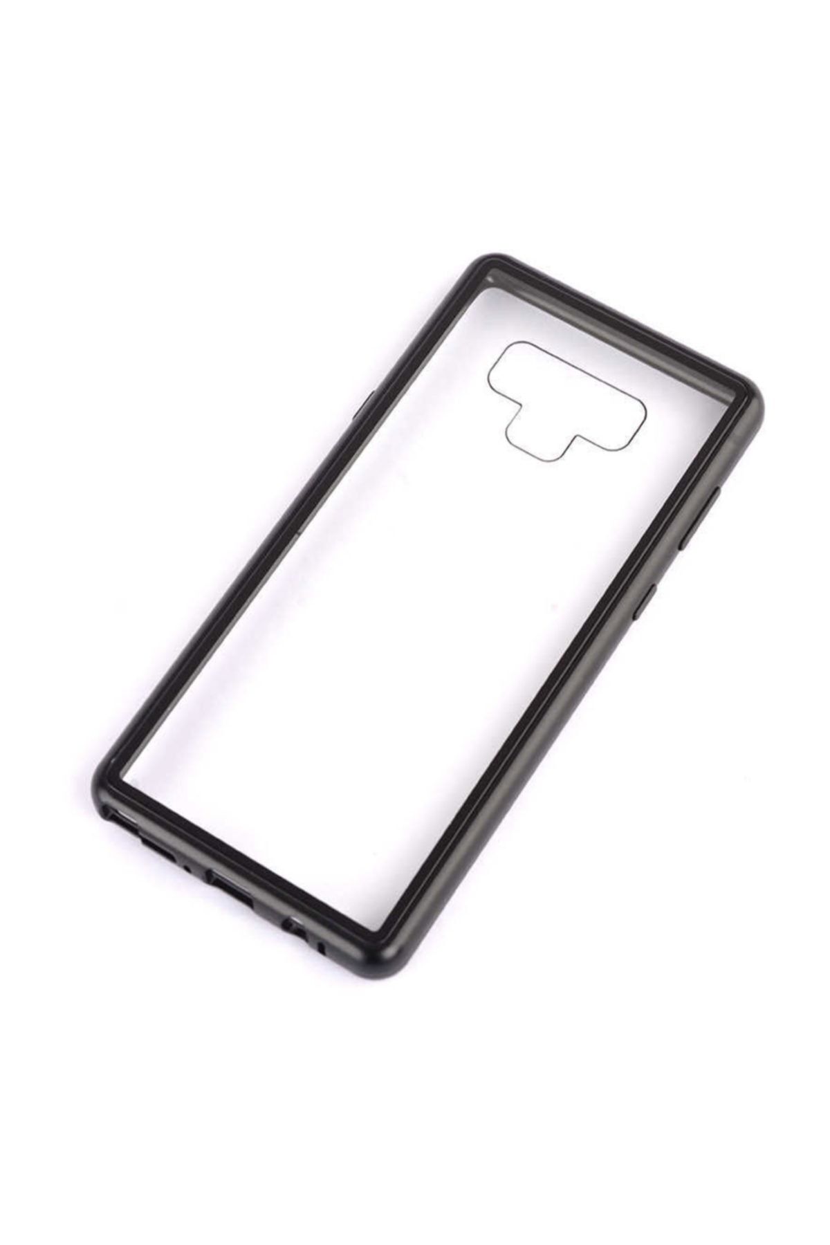 TahTicMer Galaxy Note 9 N960 Kılıf Manyetik Bumper Mıknatıslı Arka Camlı  Komple Koruma Siyah