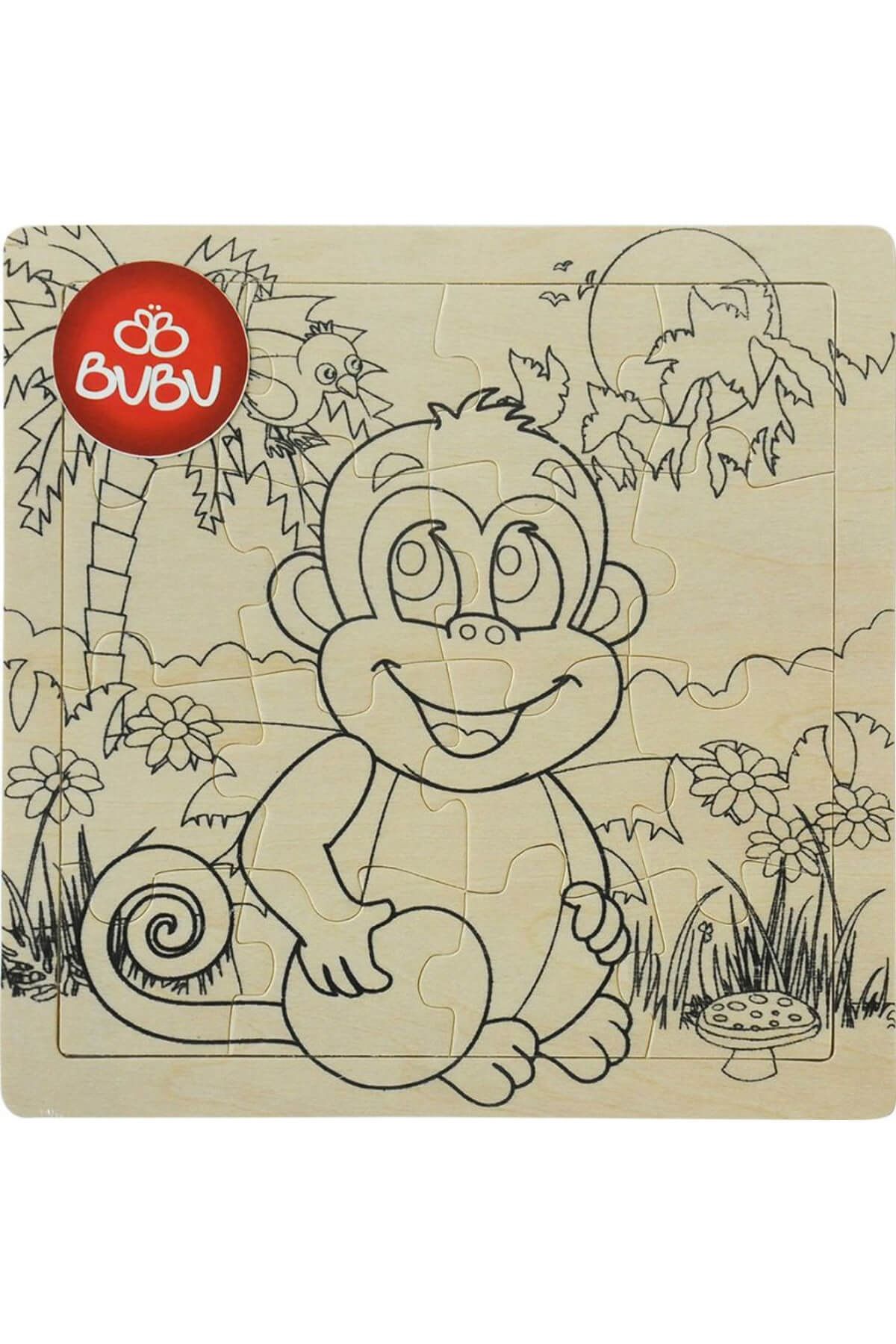 Bubu Bu Bu Maymun Ahşap 18x18 cm Puzzle Ap0070