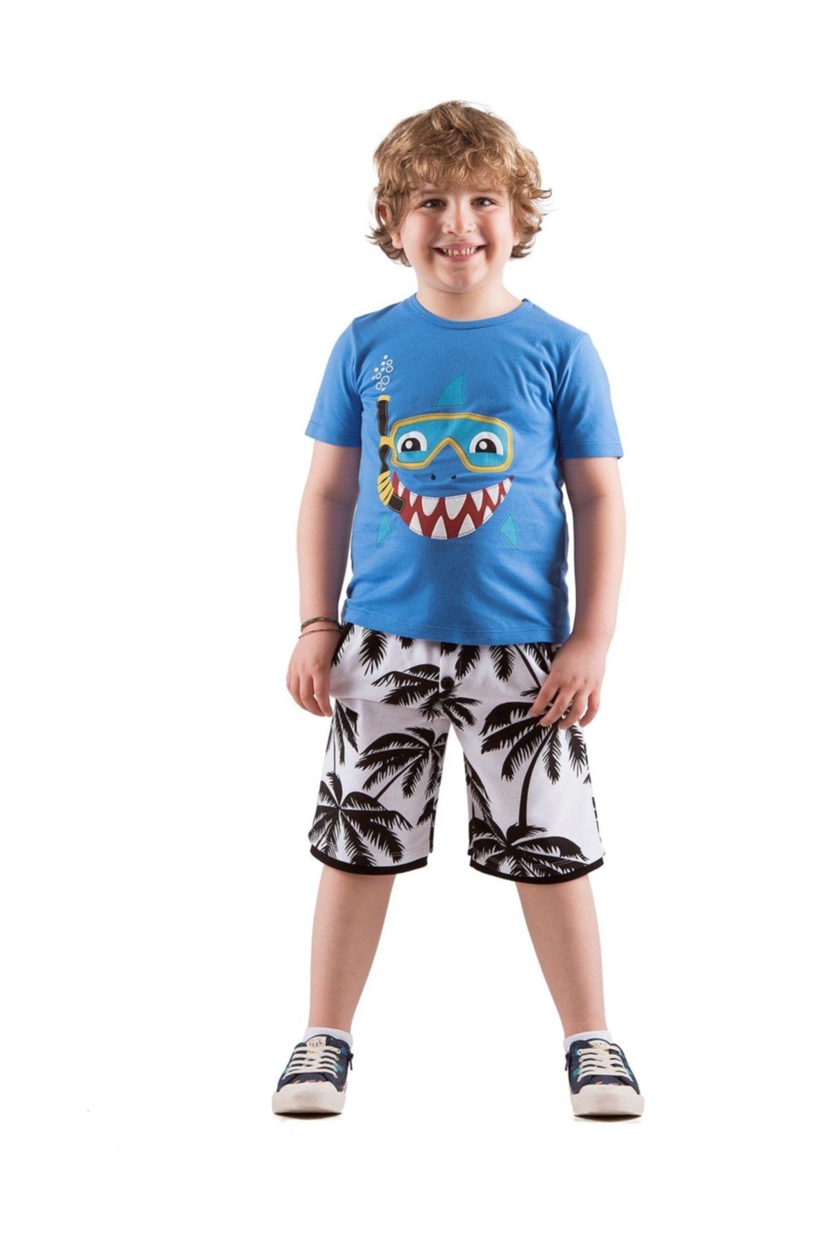 Kid's Choice Cute & Crazy Dalgıç Köpekbalığı Şort & T-shirt Takım Cc-set164