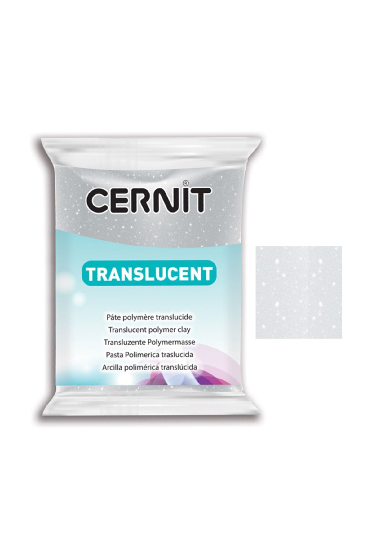 Cernit Translucent (transparan) Polimer Kil 56g 080 Glitter Silver