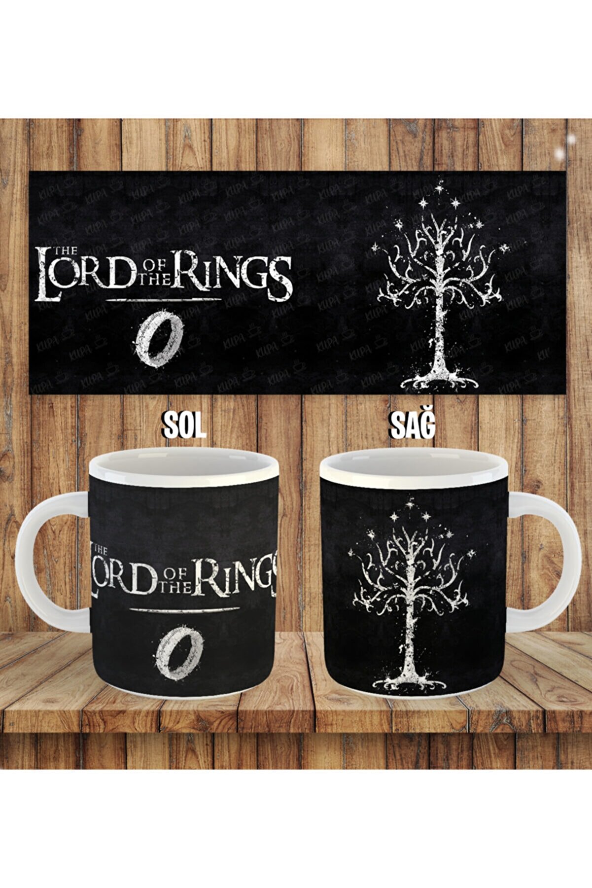 Tontilika Yüzüklerin Efendisi Lotr Gondor'un Beyaz Ağacı Özel Kupa Bardak