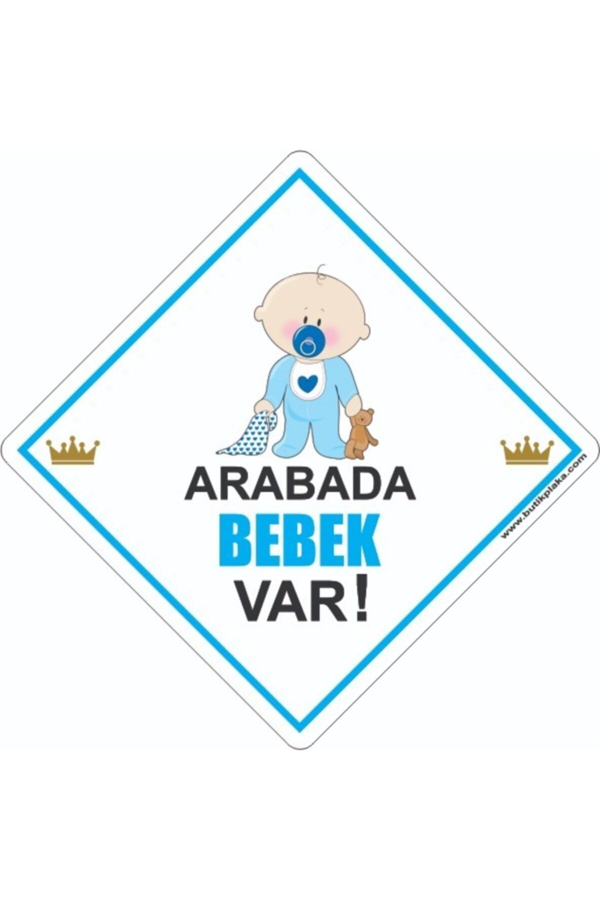 BUTİKPLAKA Dikkat Arabada Bebek Var/pleksi Ikaz Levhası/ Emzikli Erkek Bebek