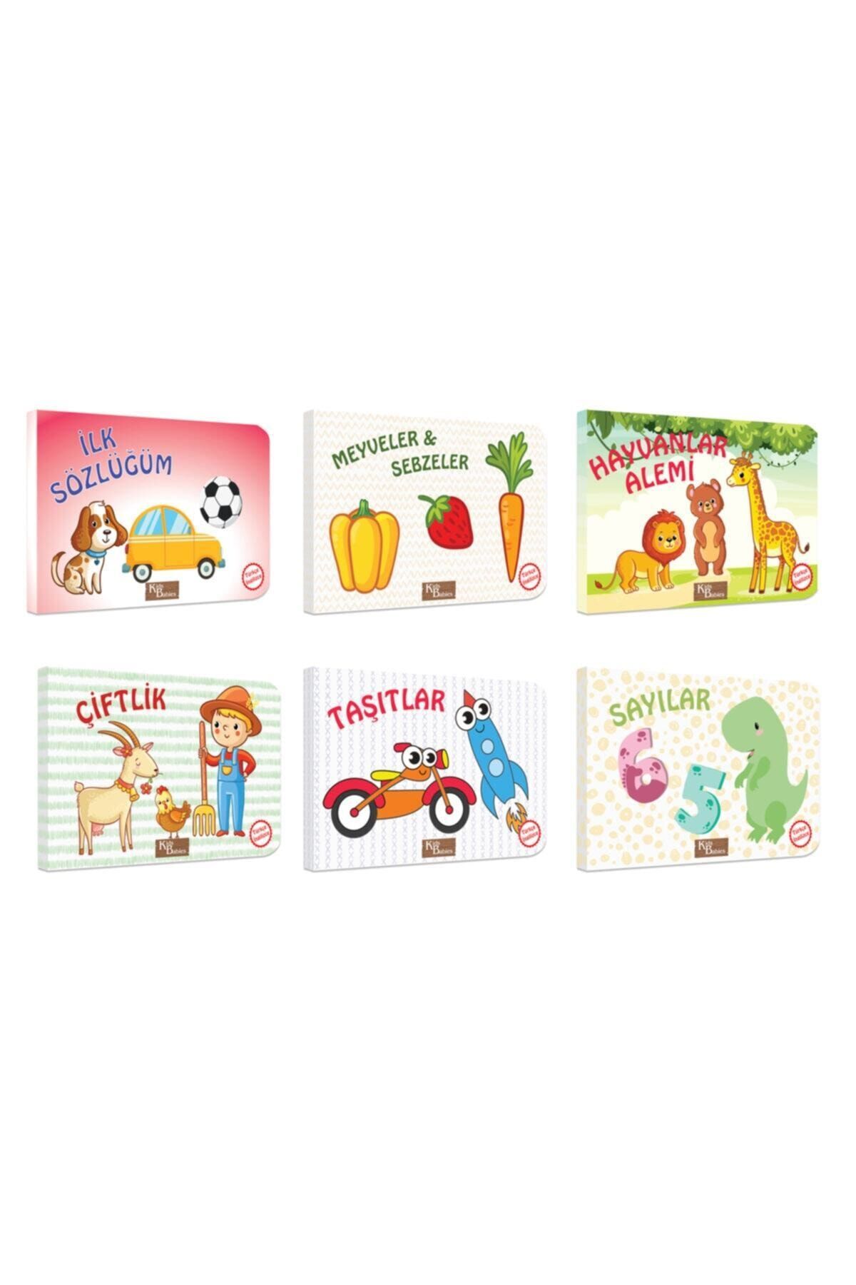 Kids Babies Ilk Kitaplarım Türkçe / Ingilizce Temel Kelimeler 6'lı Set 10,5x15cm