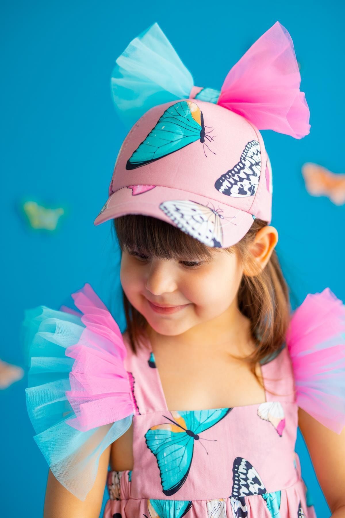 Pixy Love Pudra Kız Çocuk Şapka Amy Butterfly
