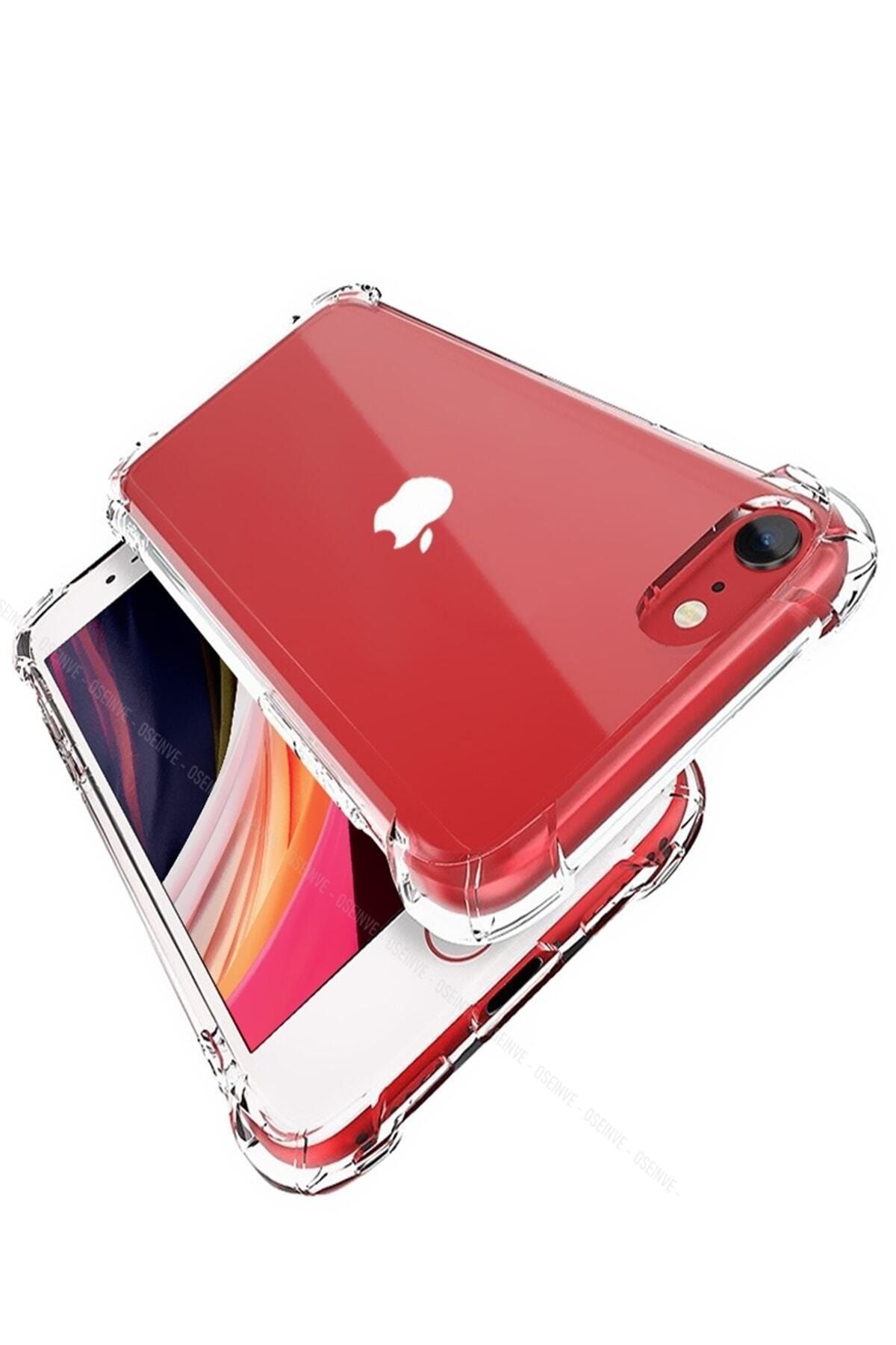 HappyCase Iphone Se 2020 Uyumlu Kılıf Köşeleri Airbag Korumalı Shield Şeffaf Silikon Kapak