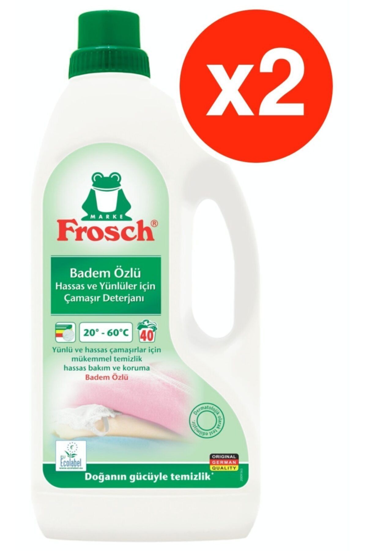 Frosch Badem Özlü Hassas Ve Yünlüler Çamaşır Deterjanı 1.5 L X 2 Adet