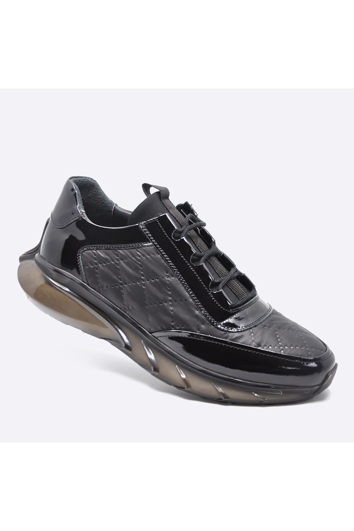 Fosco Hakiki Deri Sneaker Erkek Ayakkabı Siyah 9871 100