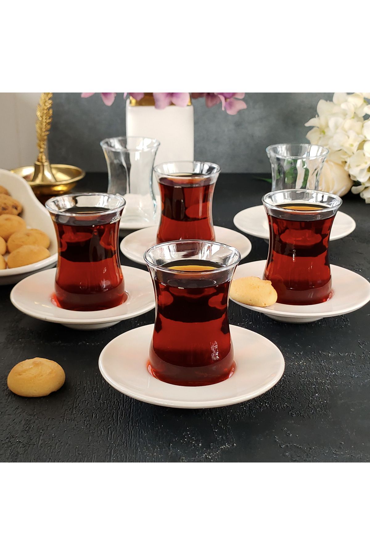 MADAM İZMİR Madam İzmir Boss 6 Kişilik Çay Bardağı Çay Takımı Seti 12 Parça