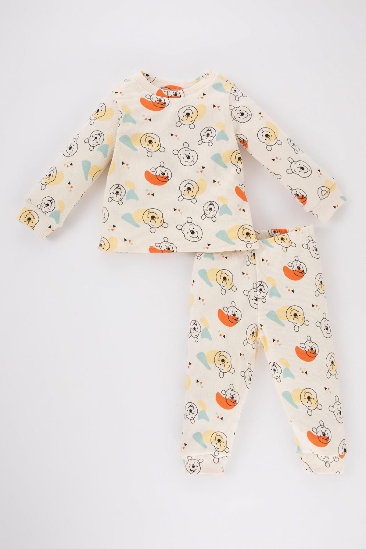 Defacto Erkek Bebek Disney Winnie The Pooh Uzun Kollu Fitilli Kaşkorse Pijama Takımı