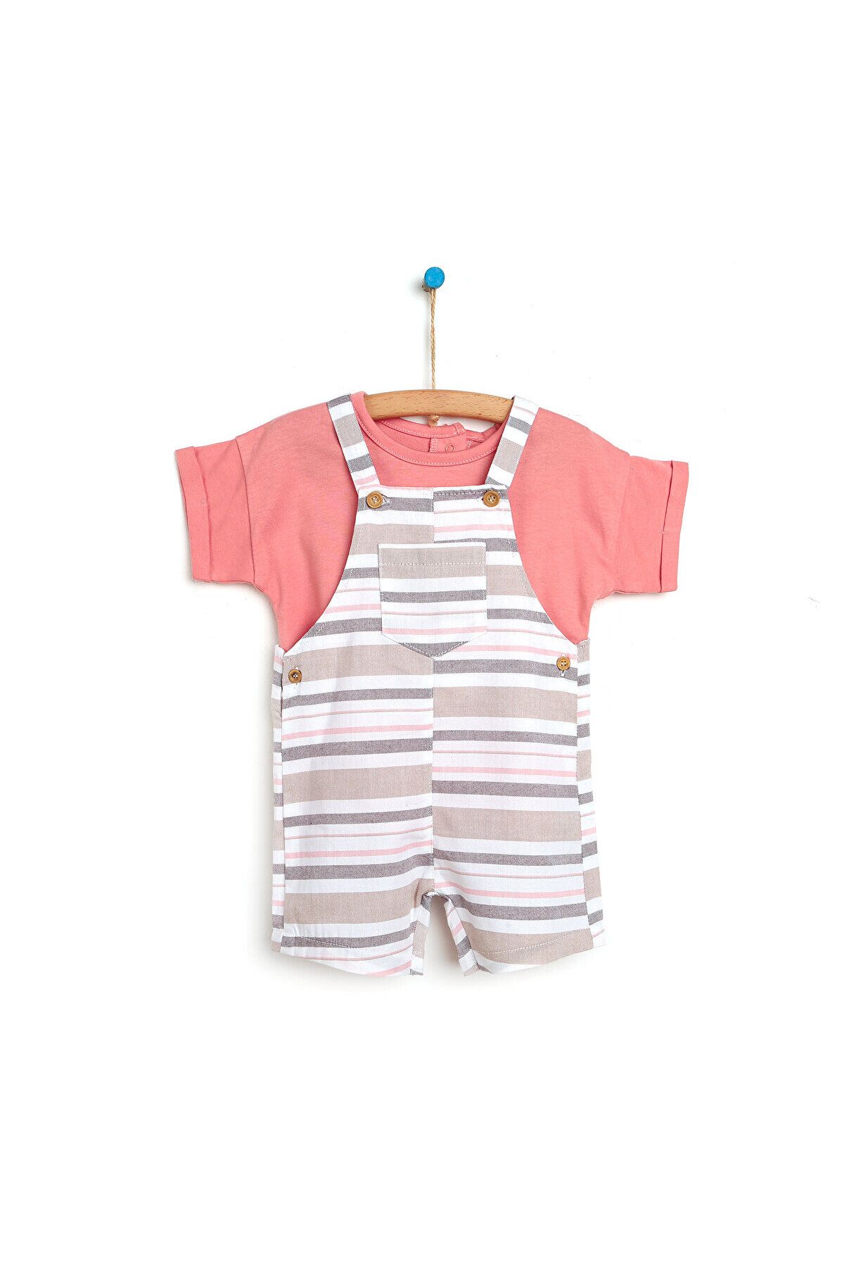 Cassiope Soil Şort Salopet-Tshirt Erkek Bebek Turuncu 6 Ay