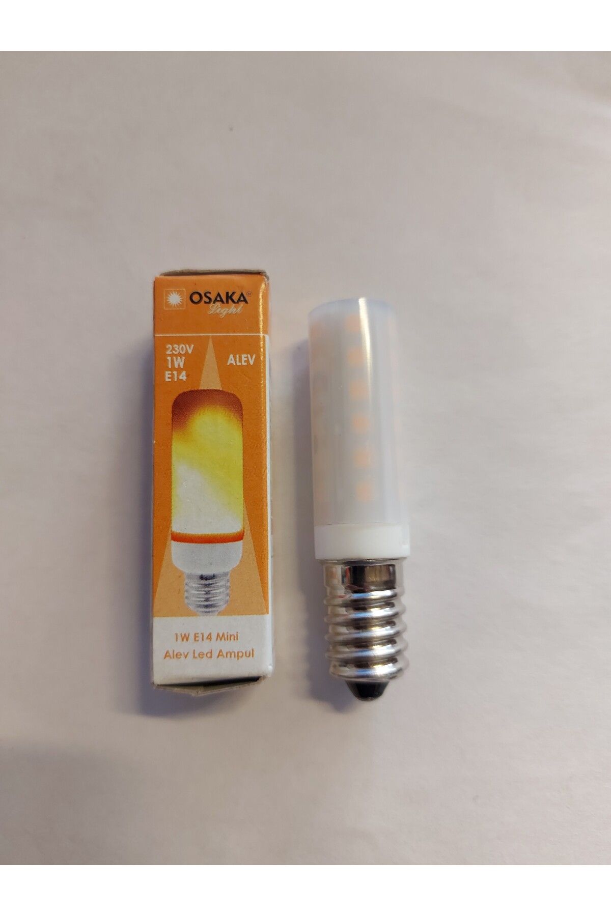 Osaka Light 1watt E14 Duylu Parmak Mini Alev Efektli Led Ampul 2200kelvin 15x65mm Ebatlı A Enerji Sınıfı