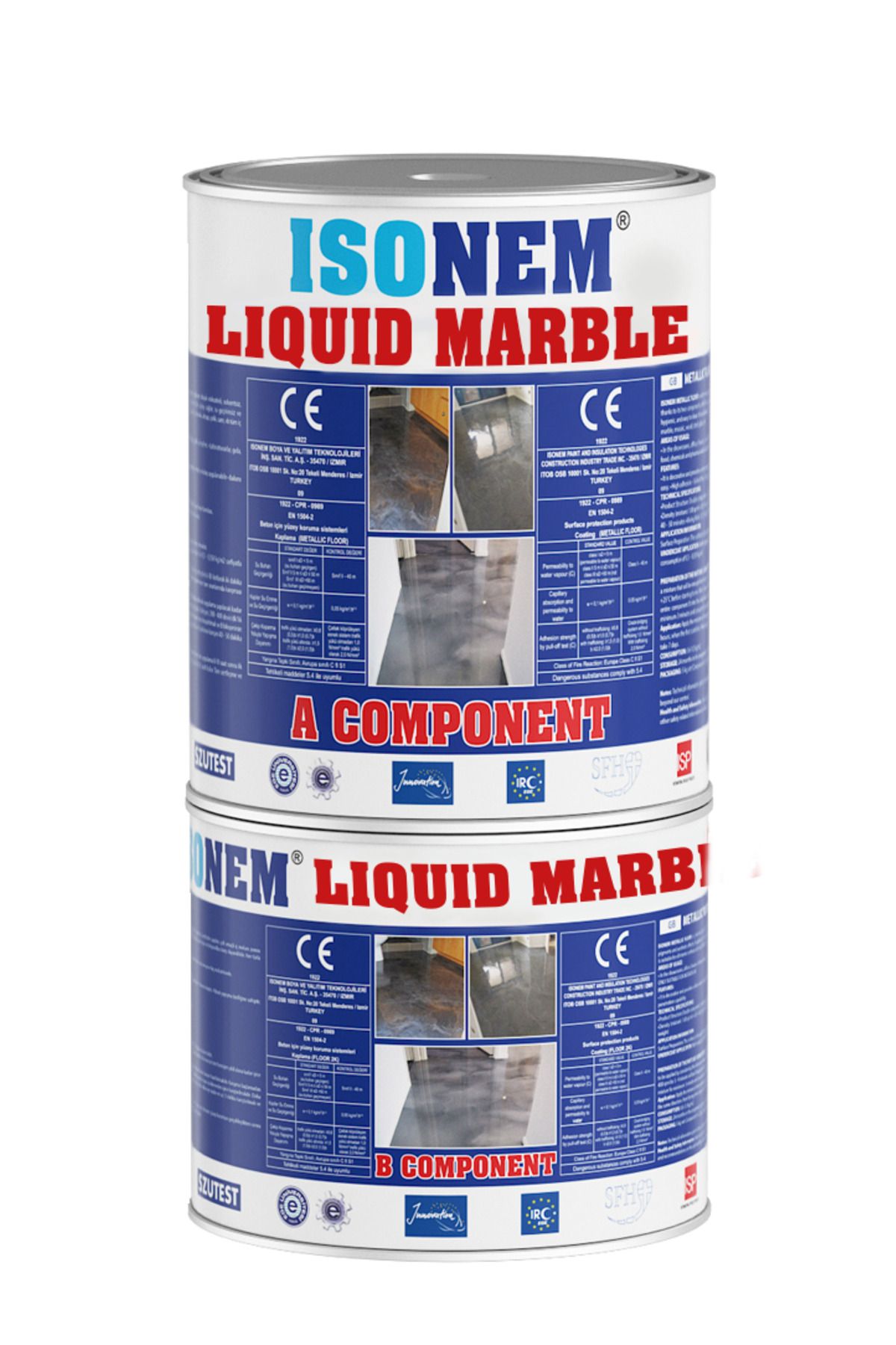 Isonem Liquid Marble ( Sıvı Mermer ) Mermer için sıvı kaplama Malzemesi 5 kg M19 OCEAN BLUE (OkyanusMavisi)