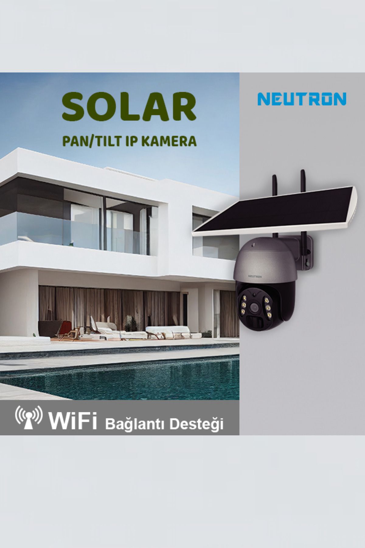 NEUTRON 3MP Wifi Solar Güneş Enerjili IP Kamera
